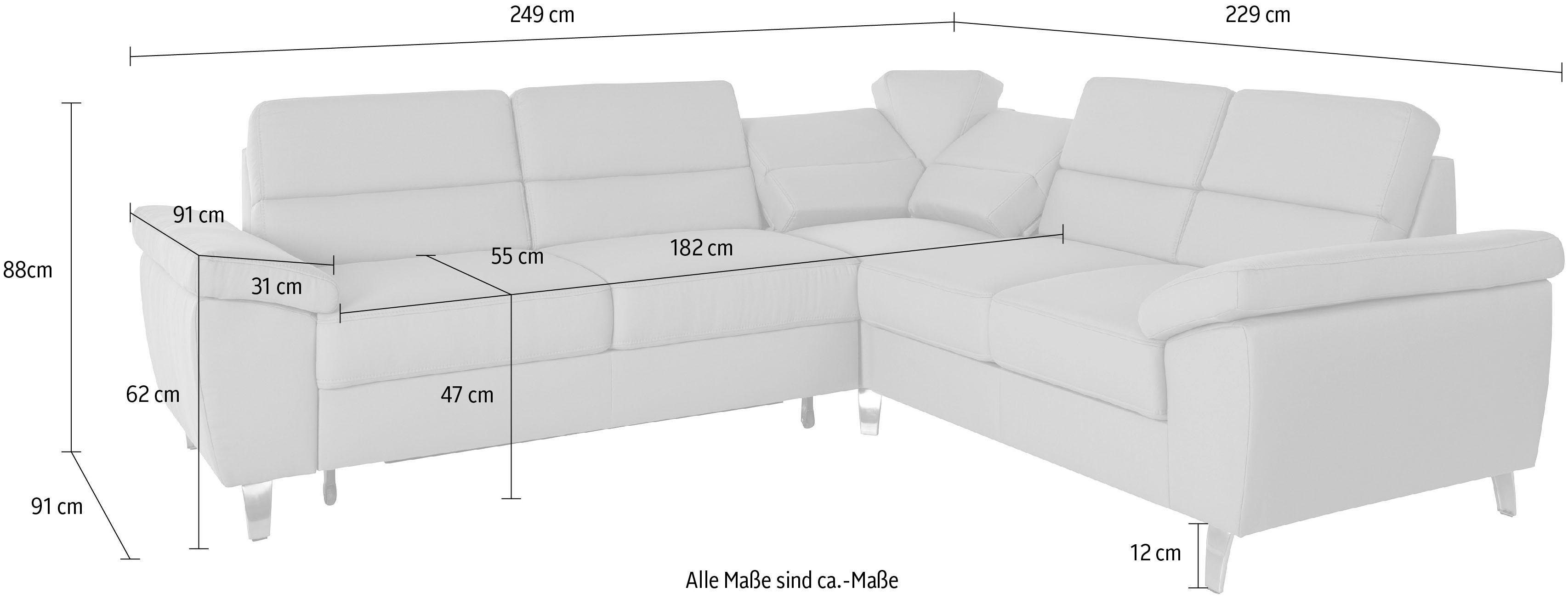 sit&more Hoekbank Sorano L-vorm naar keuze met slaap- en relaxfunctie, met bedkist