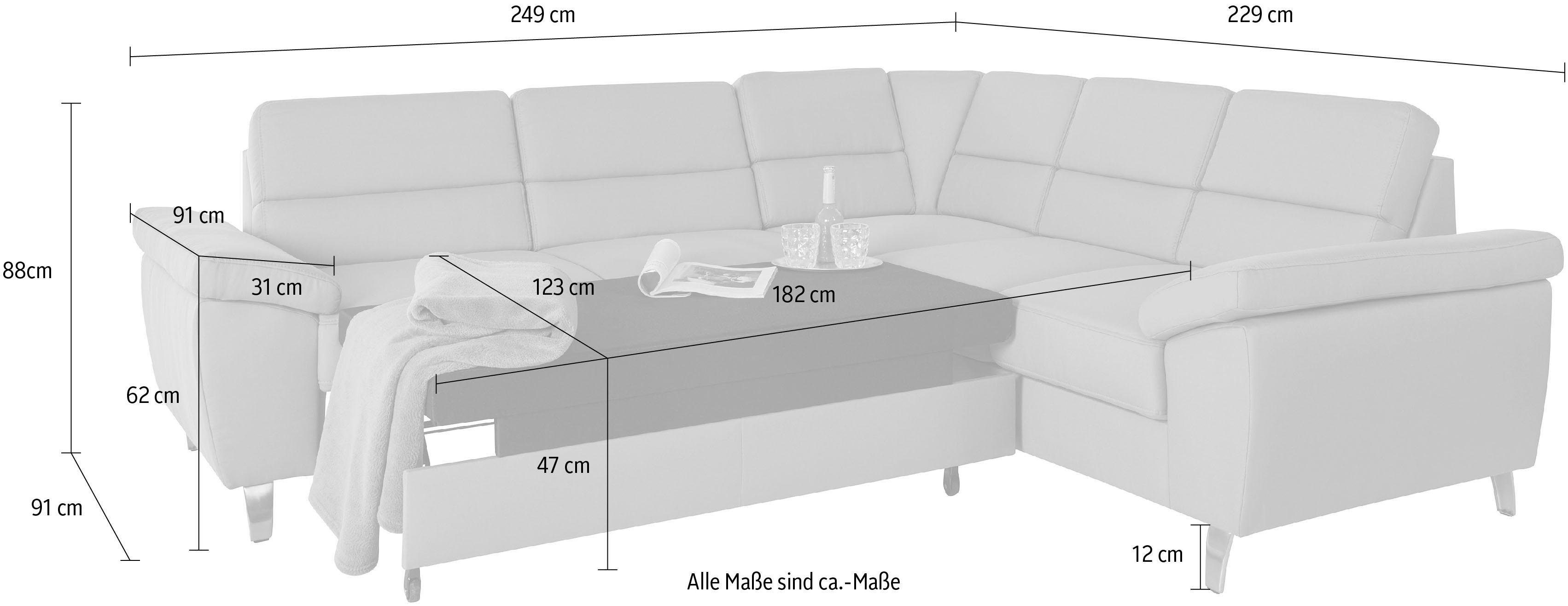sit&more Hoekbank Sorano L-vorm naar keuze met slaap- en relaxfunctie, met bedkist