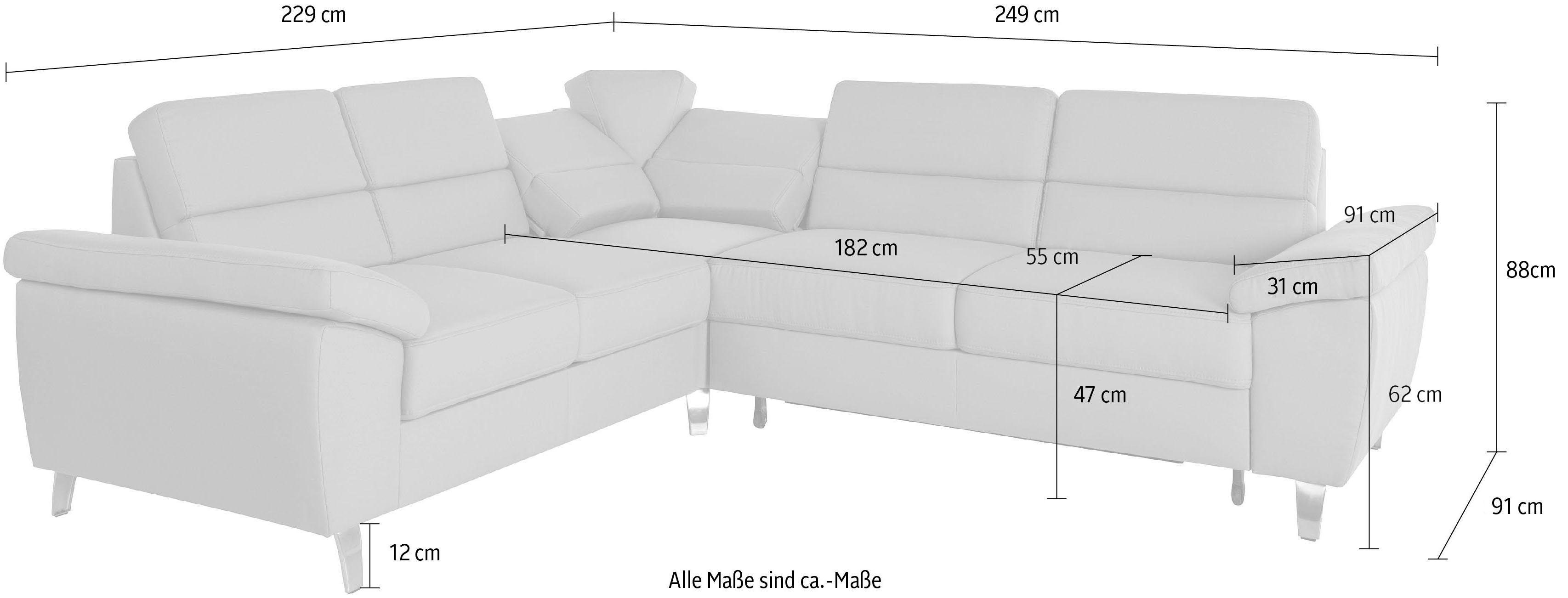 sit&more Hoekbank Sorano L-vorm naar keuze met slaap- en relaxfunctie, met bedkist