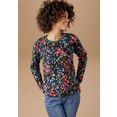 aniston casual sweatshirt ingenieus met kleurrijke bloemen gedessineerd - nieuwe collectie multicolor