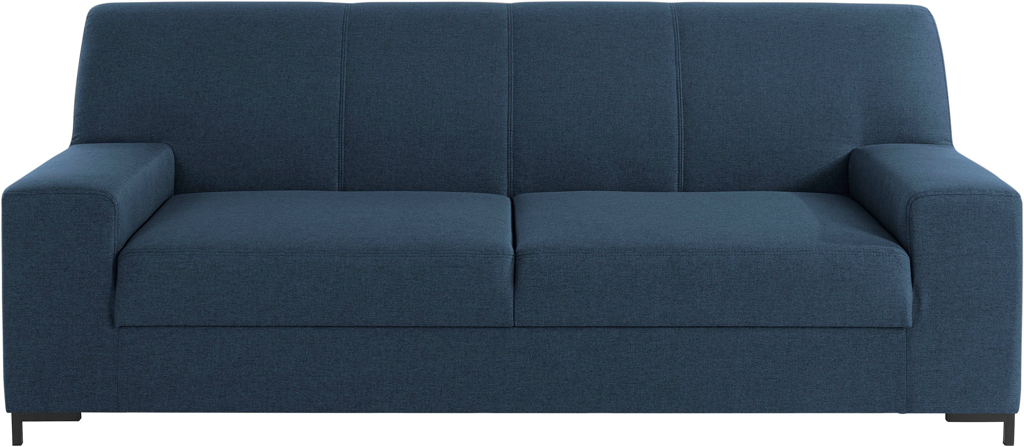 DOMO collection 2-zitsbank Ledas kubisch en comfortabel, platte armleuningen, elegante voet,