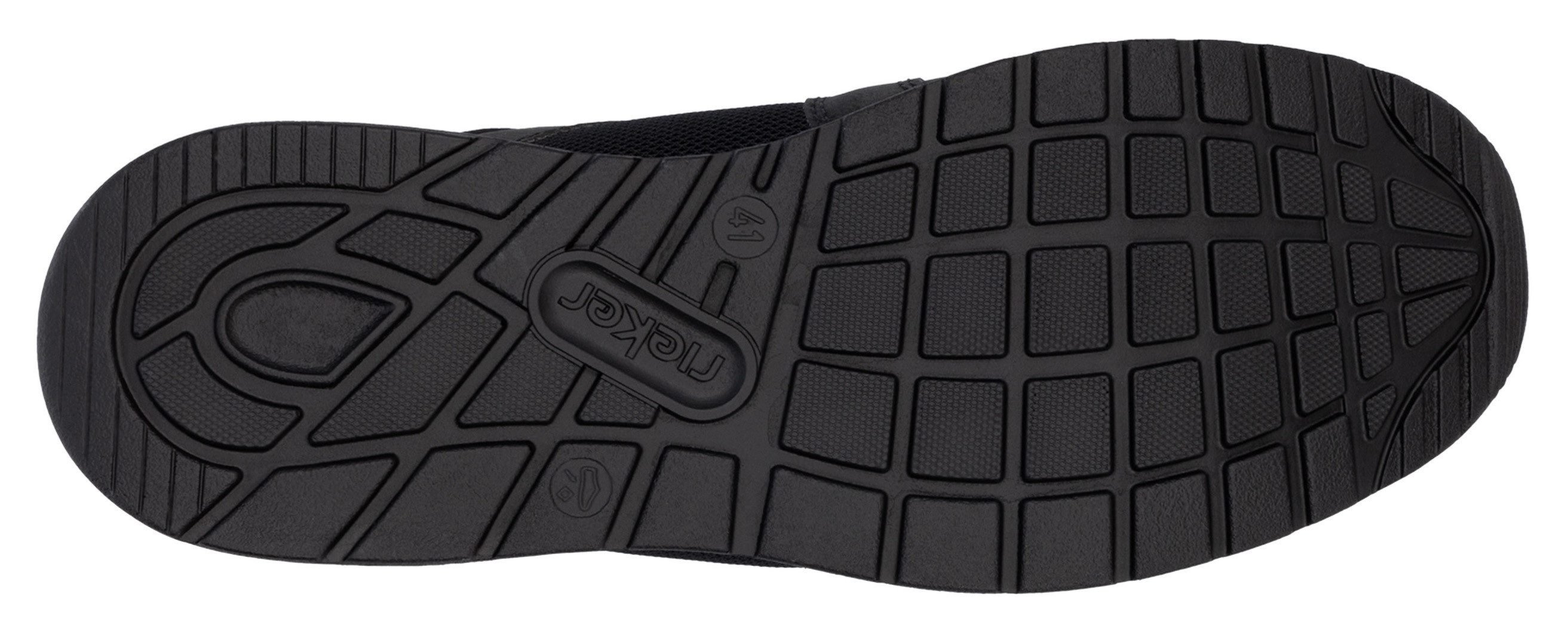 Rieker Slip-on sneakers , vrijetijdsschoen, lage schoen, instapschoen met gewatteerde schacht