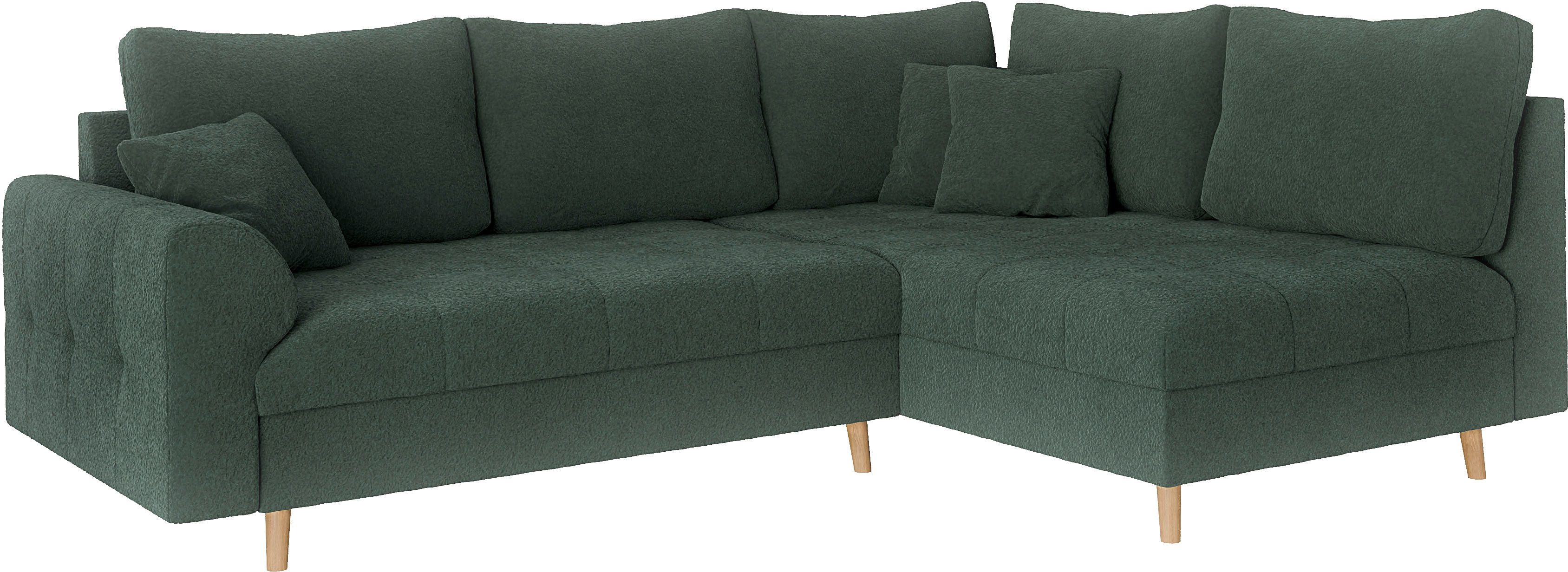 Home affaire Hoekbank CHARRE L-vorm met ottomane, afmetingen B/D/H: 231/161/81 cm fijne stiksels, losse rug- en sierkussens, ook in cord en bouclé