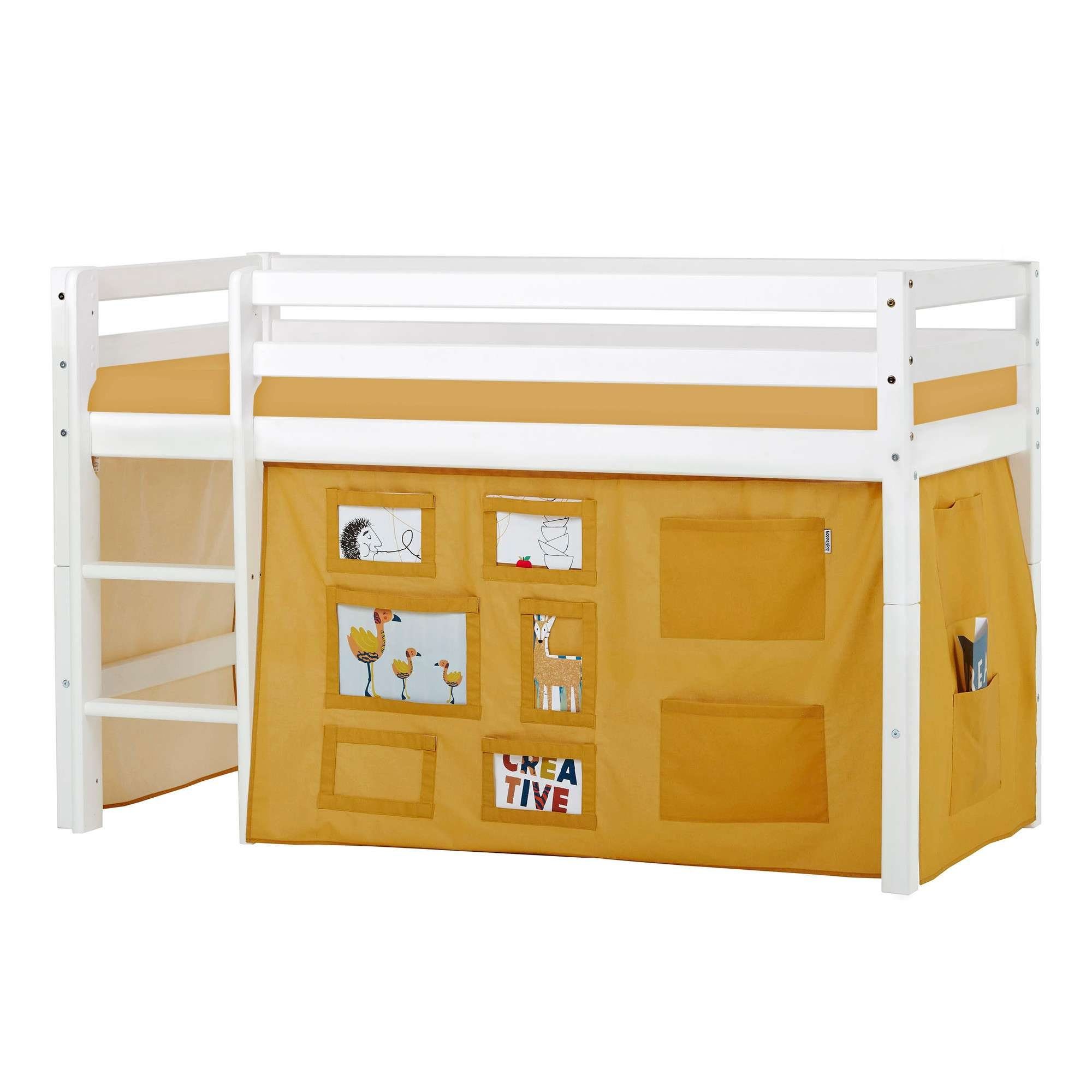 Hoppekids Hoogslaper ECO Dream, kinderbed, speelbed, halfhoog bed van massief hout