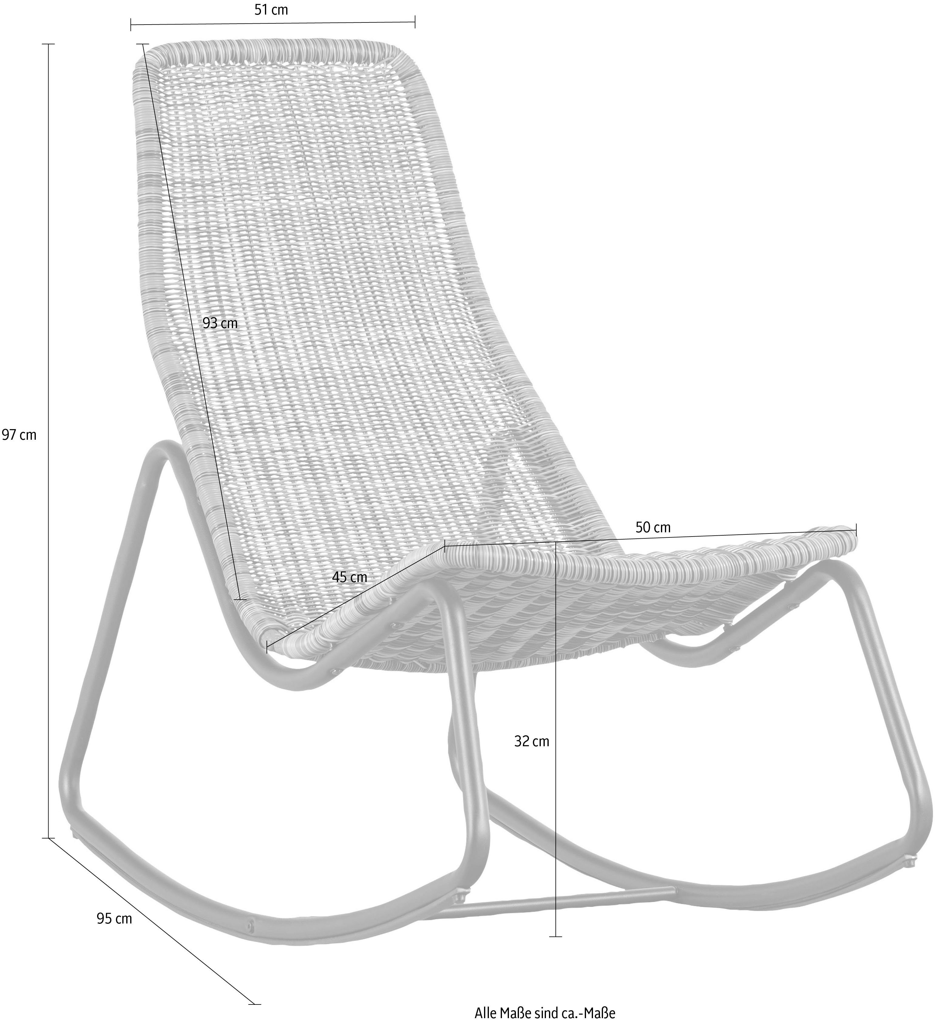 WOOOD Tuinstoel TOMS geschikt voor binnen- en buitenruimtes, h 97 cm x b 51 cm (1 stuk)