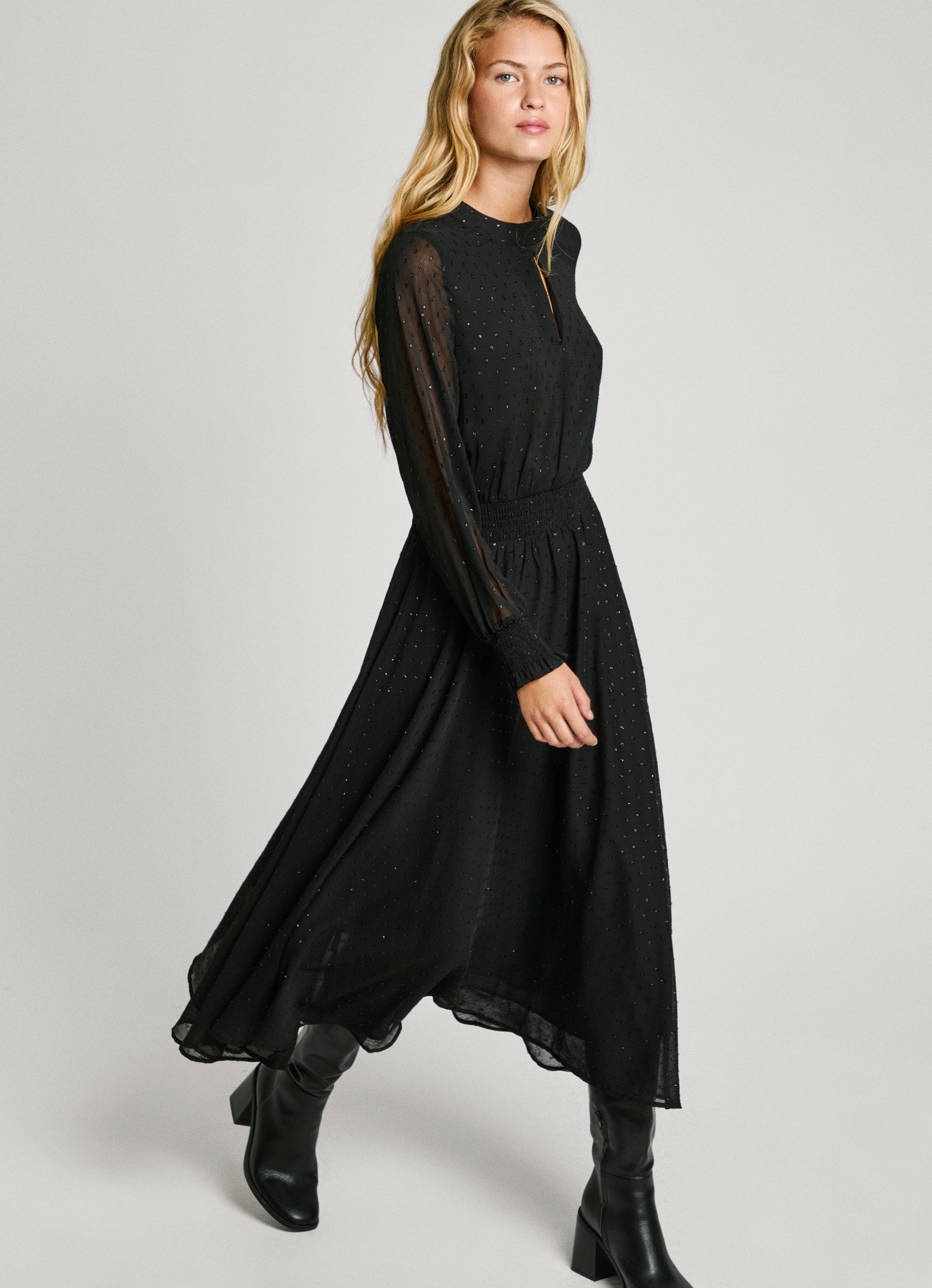 Pepe Jeans Midi-jurk ANUSHKA Uitsnede met splitdetail