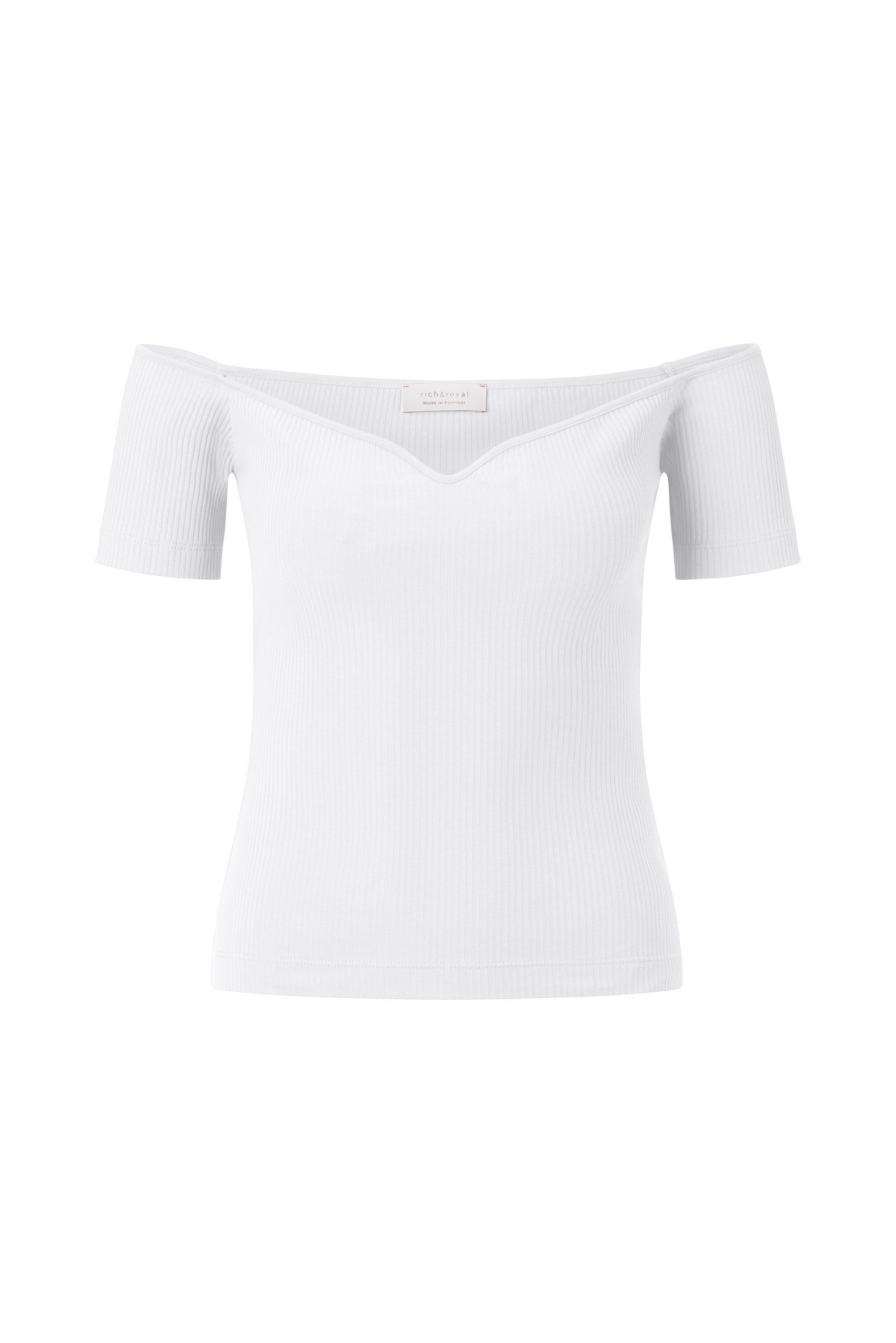 Rich & Royal T-shirt Off-shoulder, geribbeld