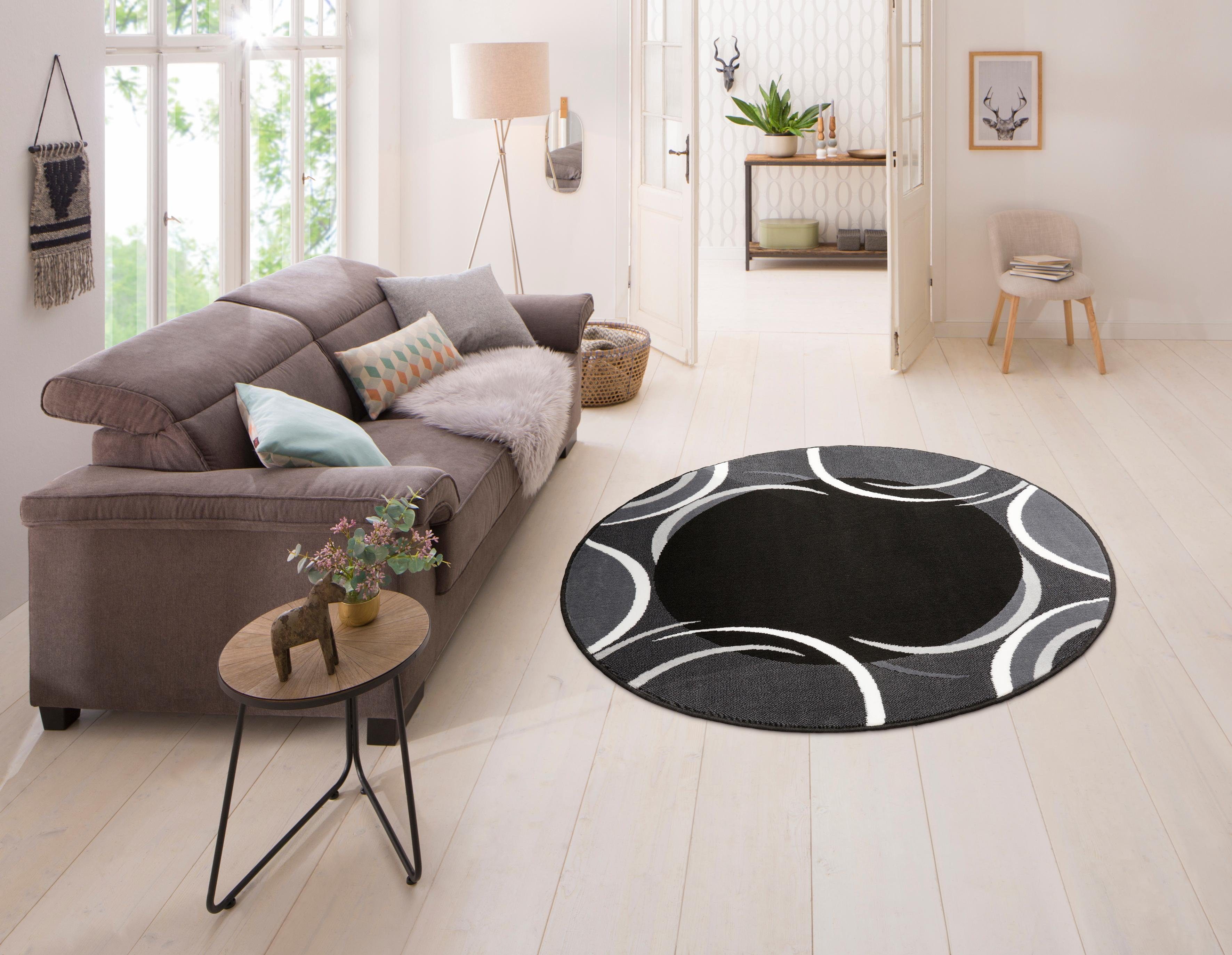 my home Vloerkleed Noah met randdessin, korte pool, speels design, gemakkelijk in onderhoud, elegant