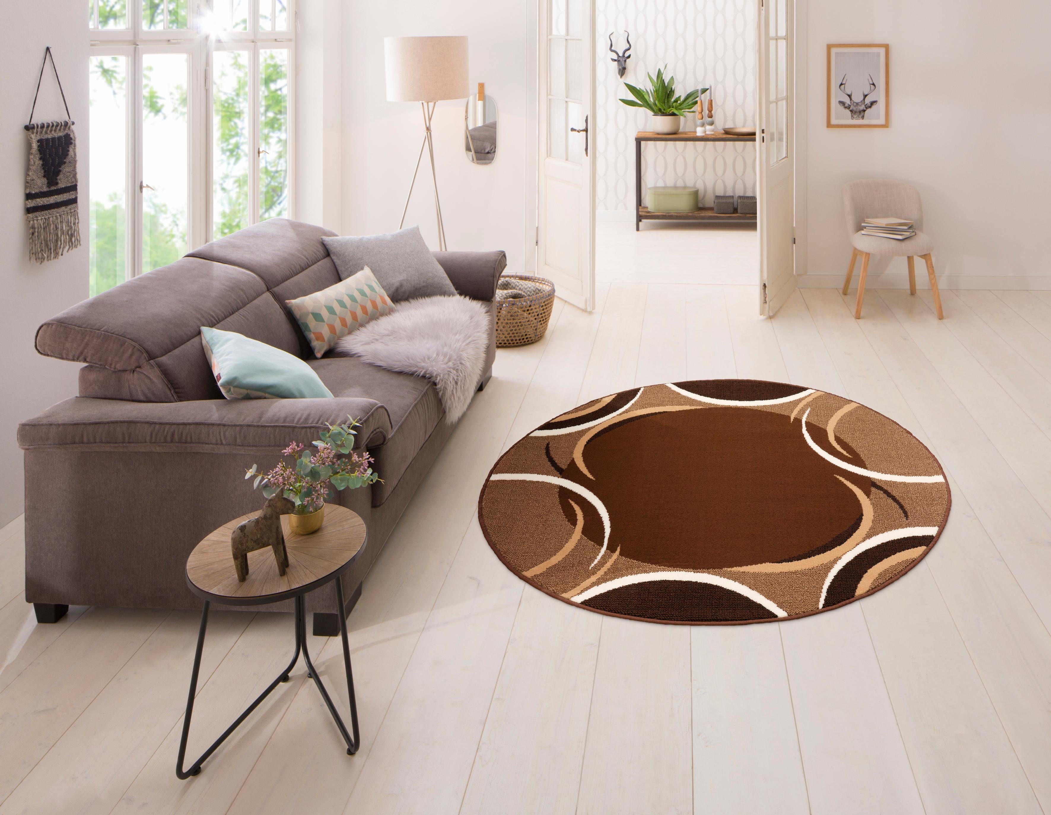 my home Vloerkleed Noah met randdessin, korte pool, speels design, gemakkelijk in onderhoud, elegant