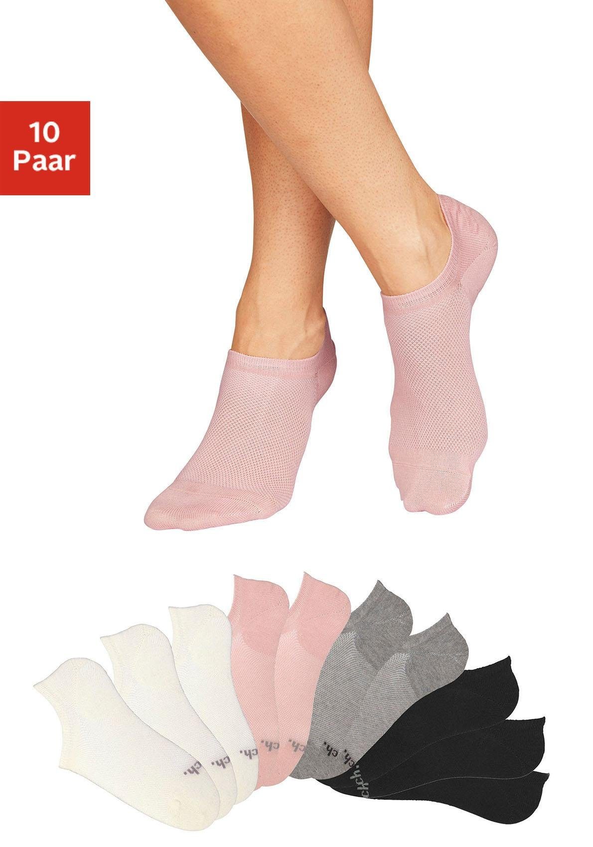 Bench. Sneakersokken met piquéstructuur (set, 10 paar) unisex sokken maat 35-38 beige