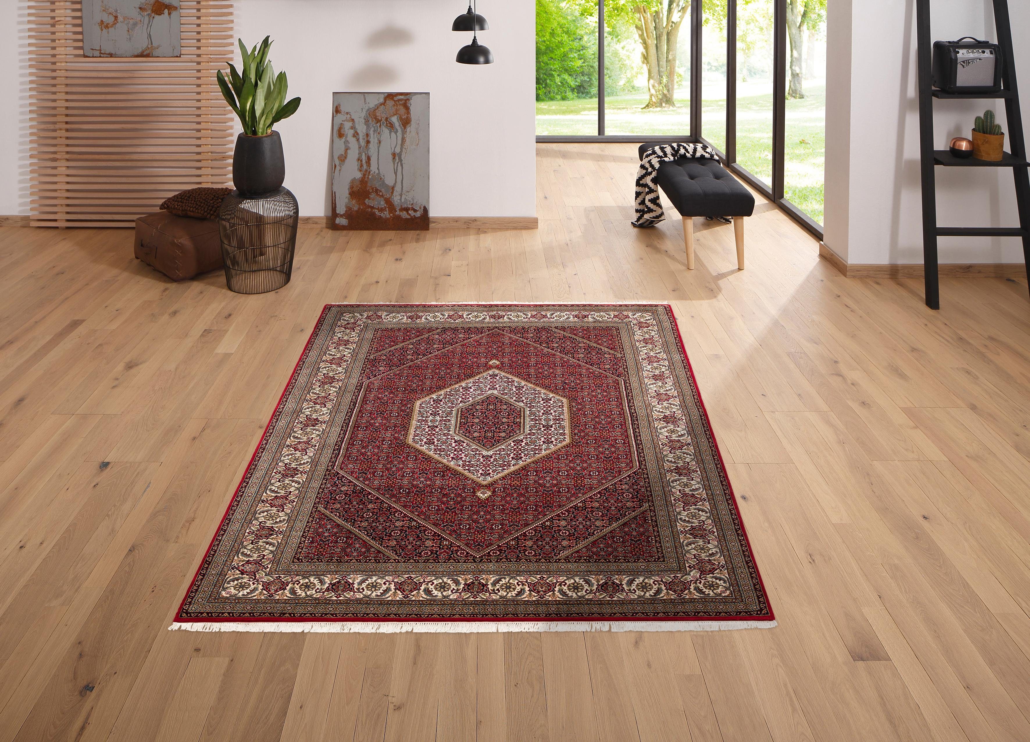 my home Oosters tapijt Chandra met de hand geknoopt, 80% scheerwol, 20% zijde, met franje