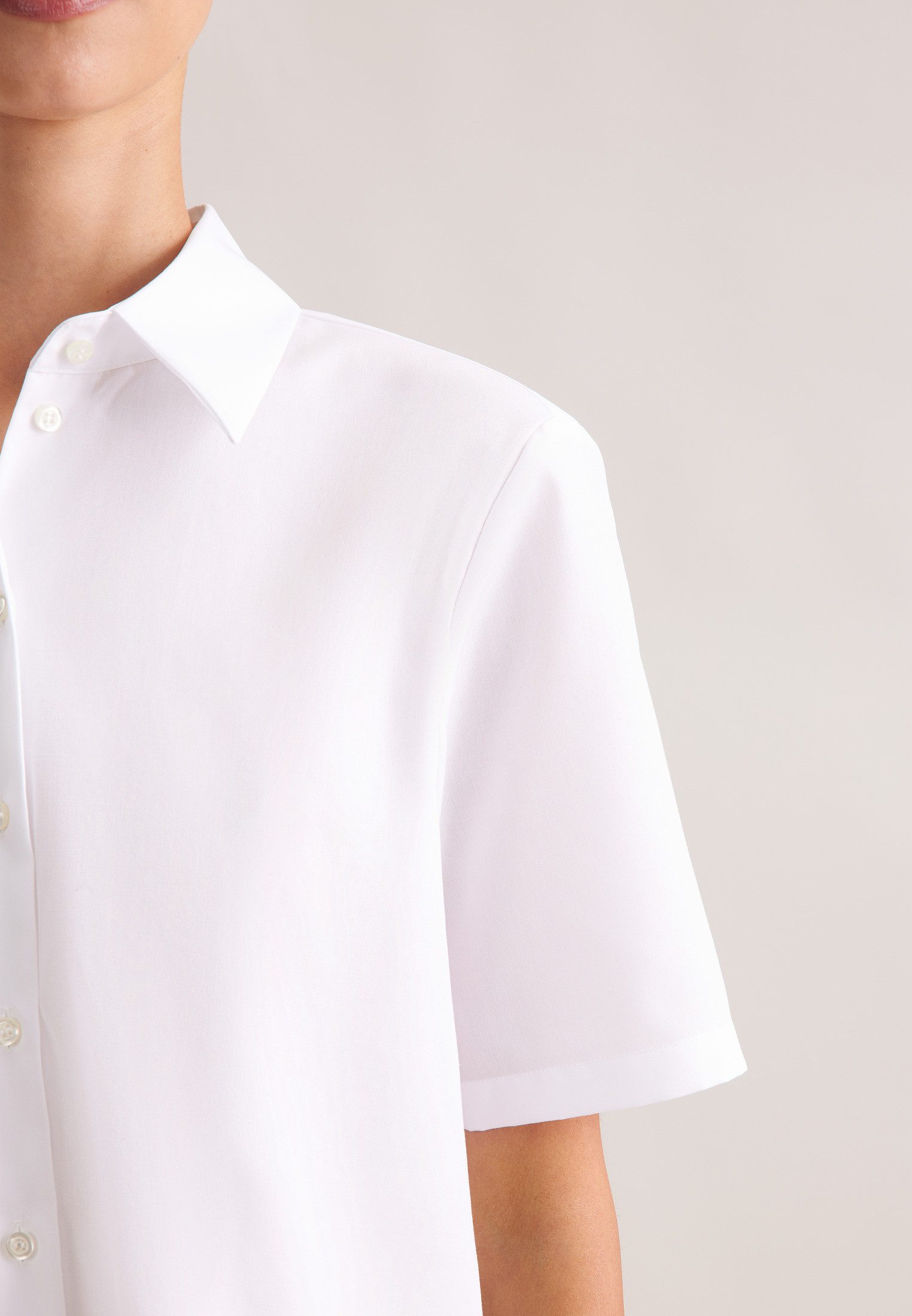 seidensticker Overhemdblouse 1/2 kraag uni
