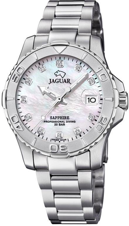 Jaguar Kwartshorloge Executive Diver, J870/1 Horloge, dameshorloge, saffierglas, Swiss Made,...