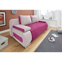 collection ab slaapbank moritz met slaapbank functie en bedbox, comfortabele binnenvering roze