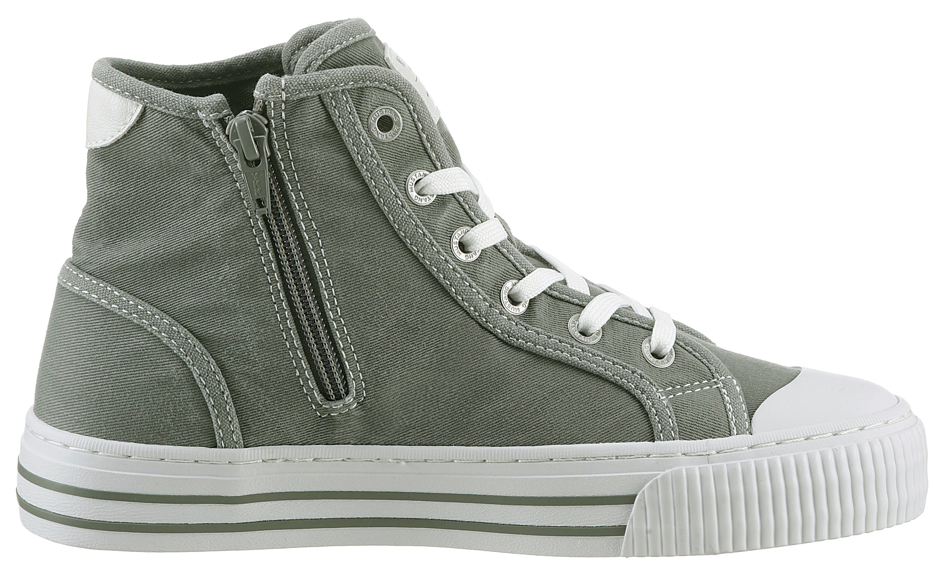 Mustang Shoes Plateausneakers veterschoen, vrijetijdsschoen, high top-sneaker met rits