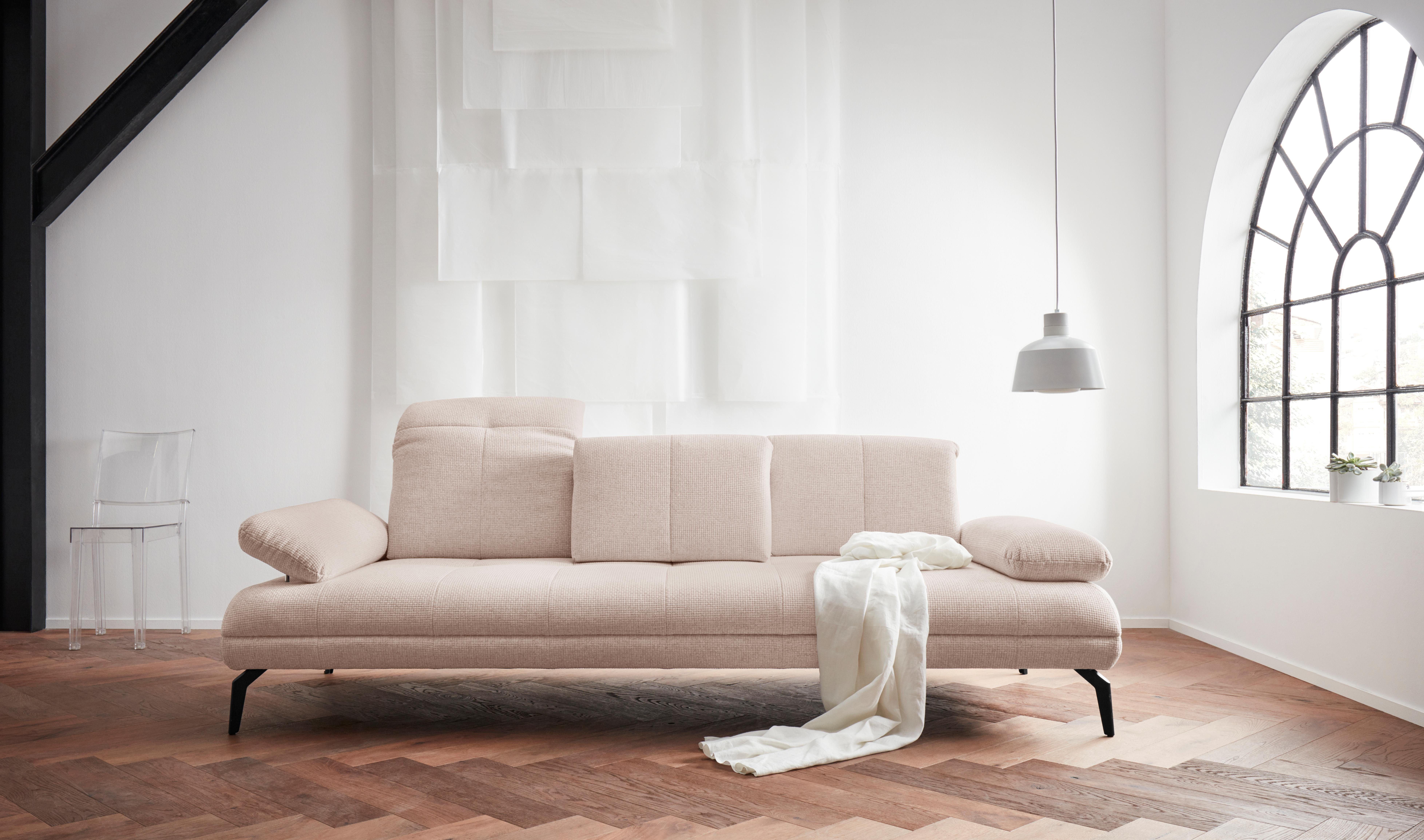 andas 3-zitsbank Stenlille incl. verstelbare zitdiepte, hoofdbord en armleuning beige, 3-zitsbanken