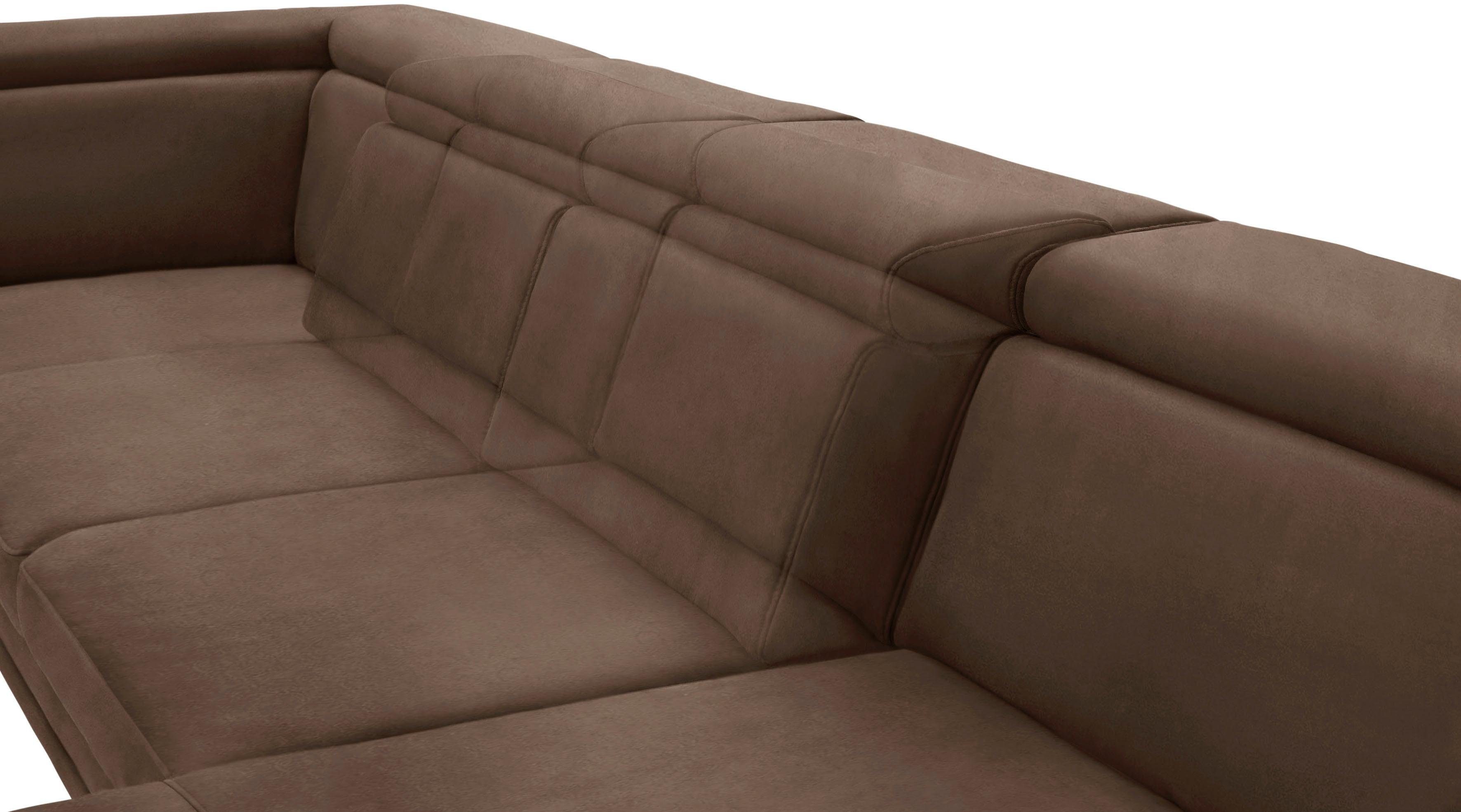 sit&more Zithoek Scorpio U-vorm inclusief zitdiepteverstelling, met verstelbare hoofdsteun en armleuning