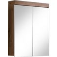 trendteam spiegelkast amanda breedte 60 cm, naar keuze met ledverlichting, badkamerkast met 2 spiegeldeuren beige