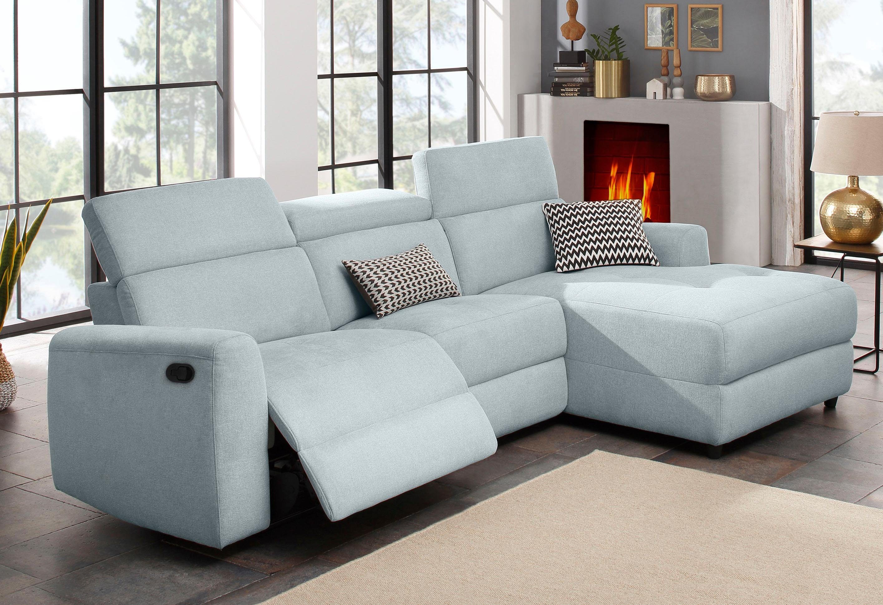 Home affaire Hoekbank Sentrano, L-vorm, 275 cm, man. of electr. relaxfunctie en usb/kopverstelling