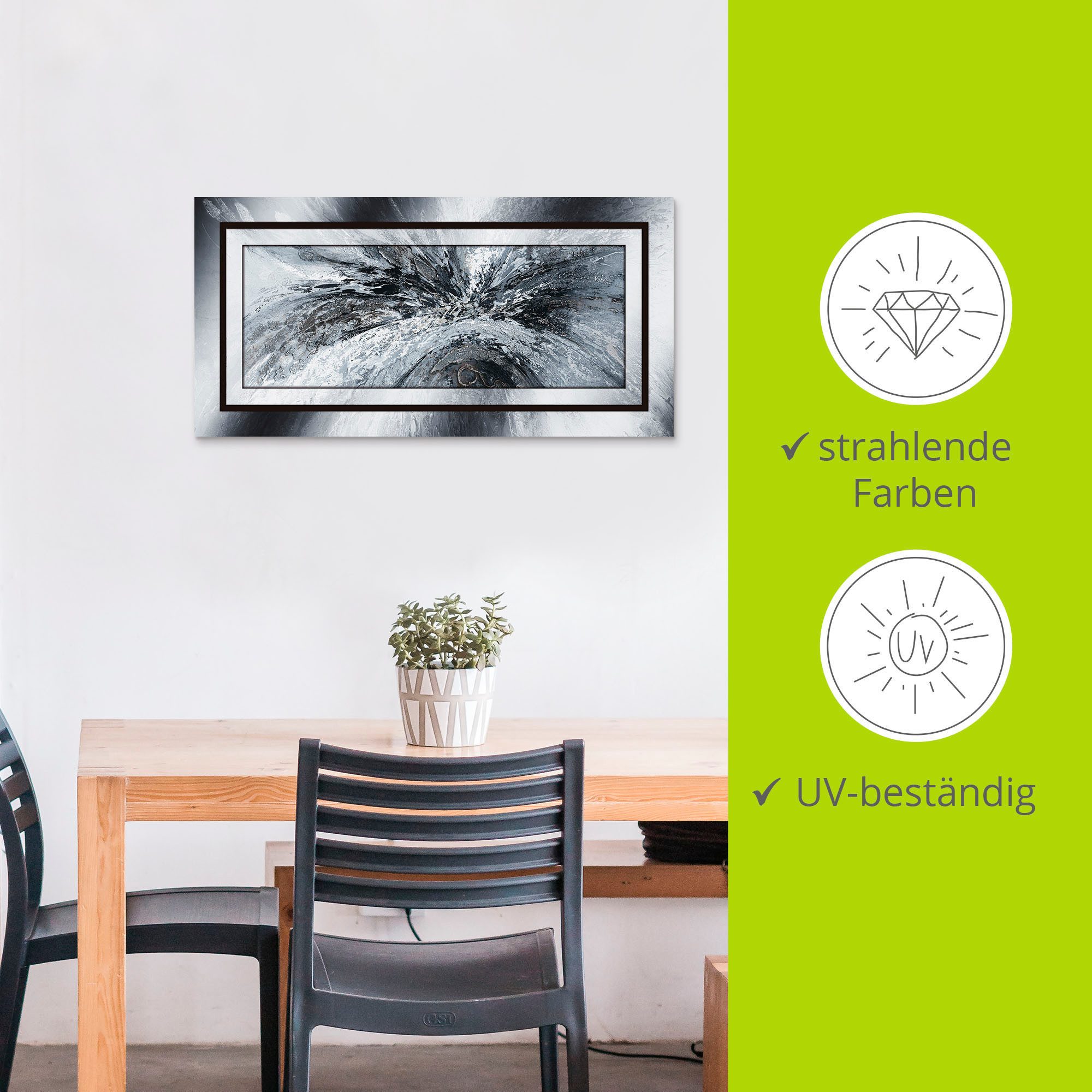 Artland Artprint Zwart - wit Abstract 1 als artprint van aluminium, artprint voor buiten, artprint op linnen, poster in verschillende maten. maten