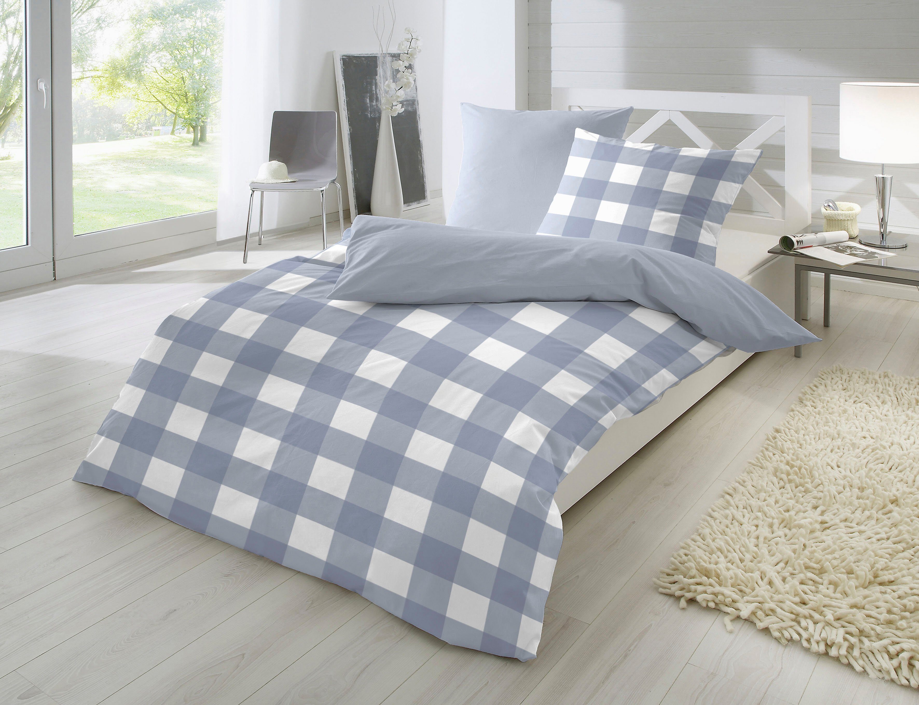 Primera Overtrekset Basic Perkal in modern ruitdesign