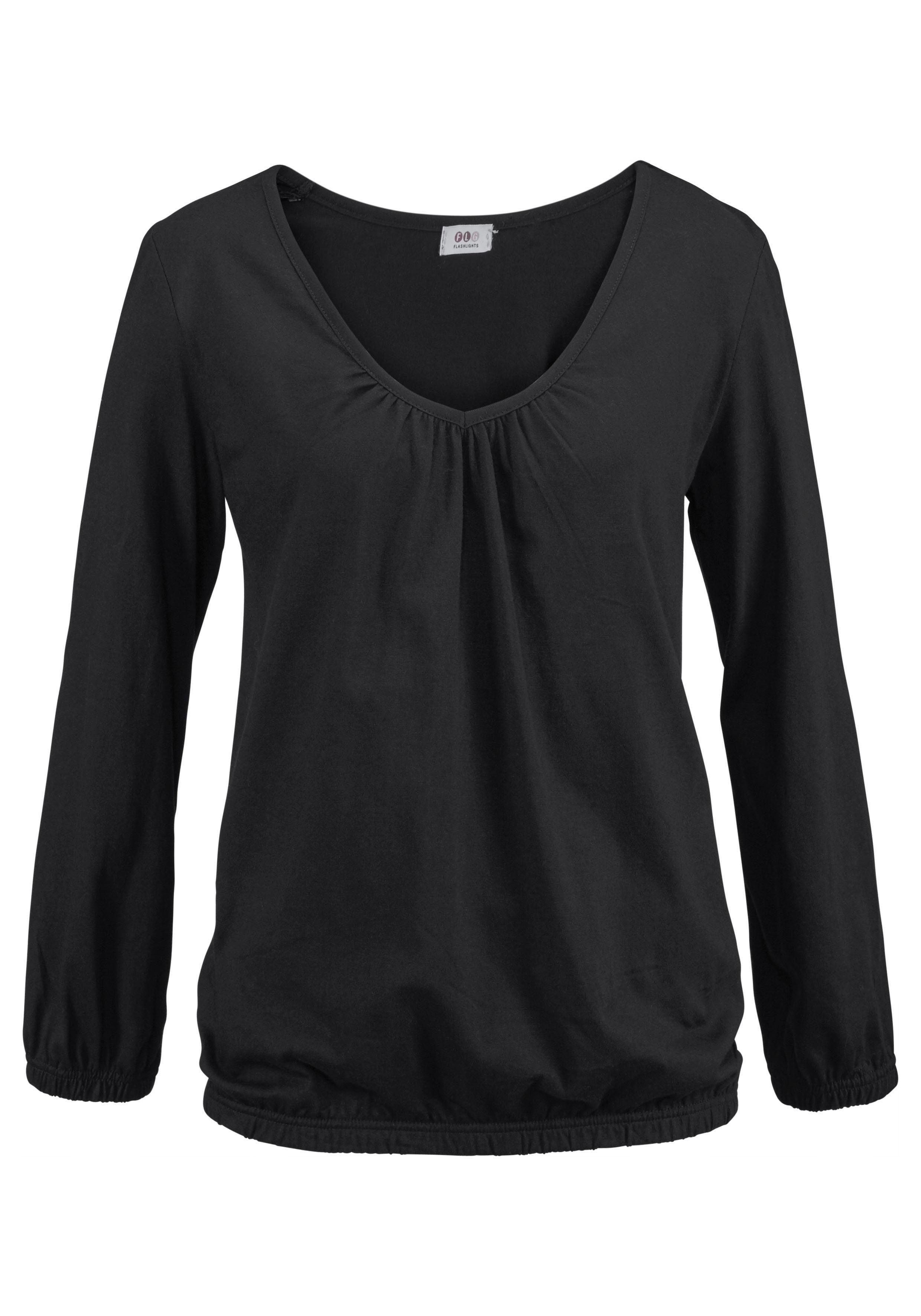 Flashlights Shirt met lange mouwen figuurvolgende snit, van viscosemix (2-delig, Set van 2)
