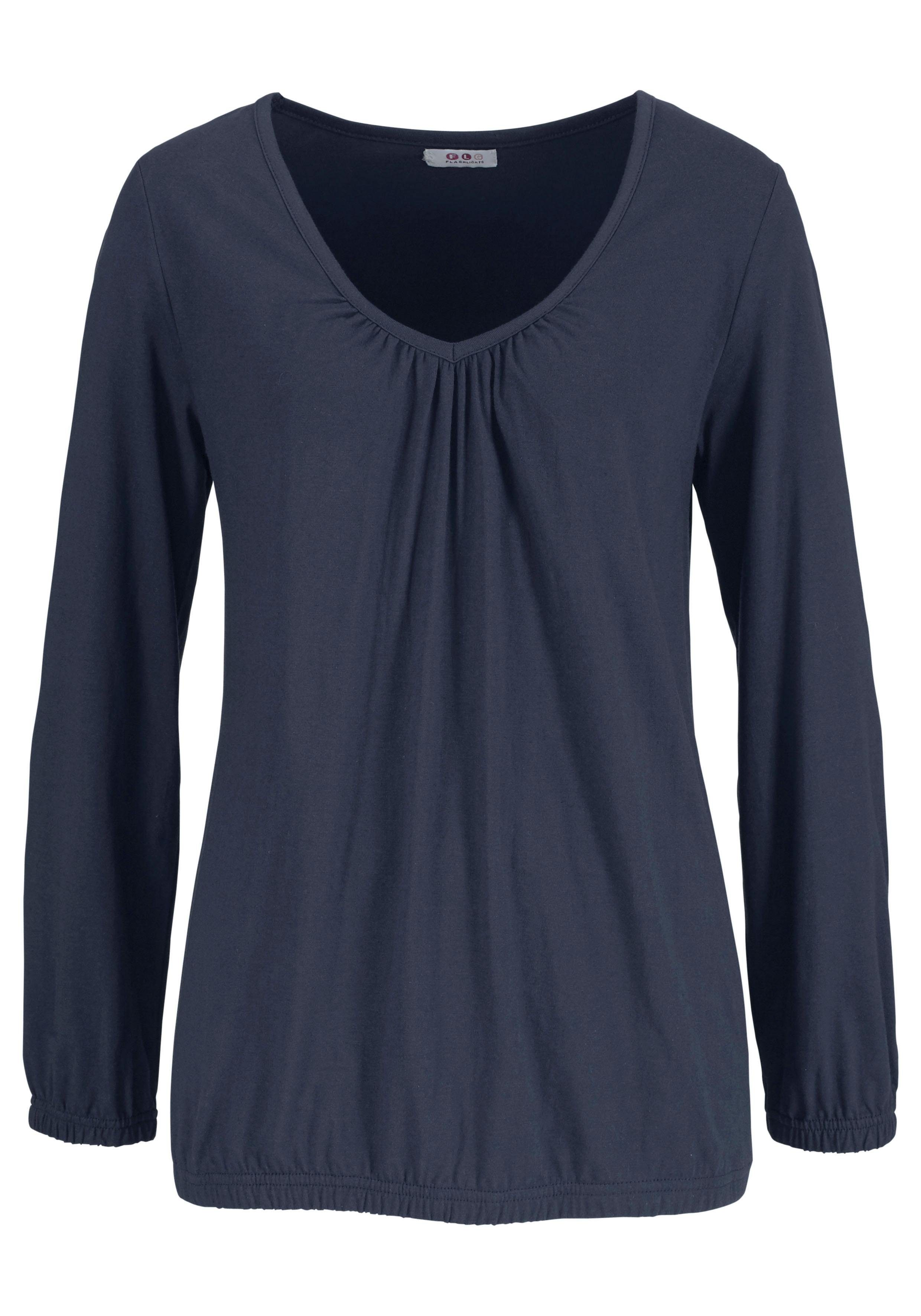 Flashlights Shirt met lange mouwen figuurvolgende snit, van viscosemix (2-delig, Set van 2)