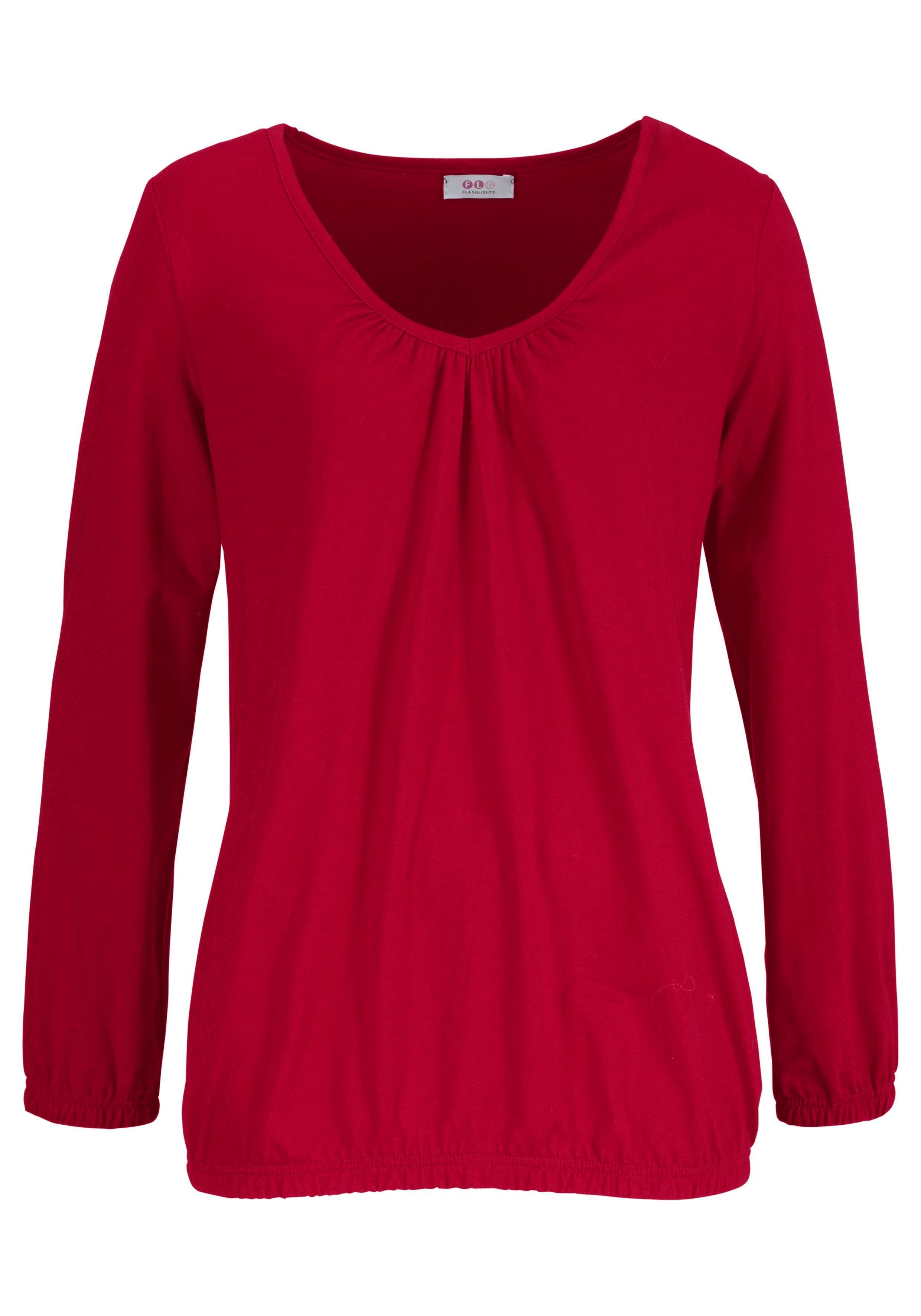 Flashlights Shirt met lange mouwen figuurvolgende snit, van viscosemix (2-delig, Set van 2)