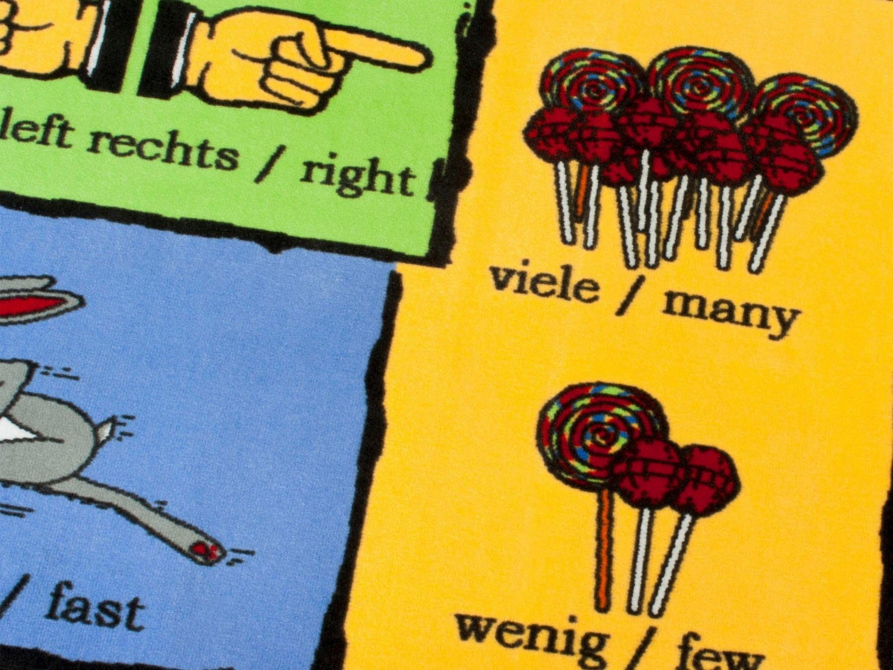 Primaflor-Ideen in Textil Kindervloerkleed GEGENSÄTZE, Made in Belgium Educatief speelkleed, tegenstellingen leren, kinderkamer