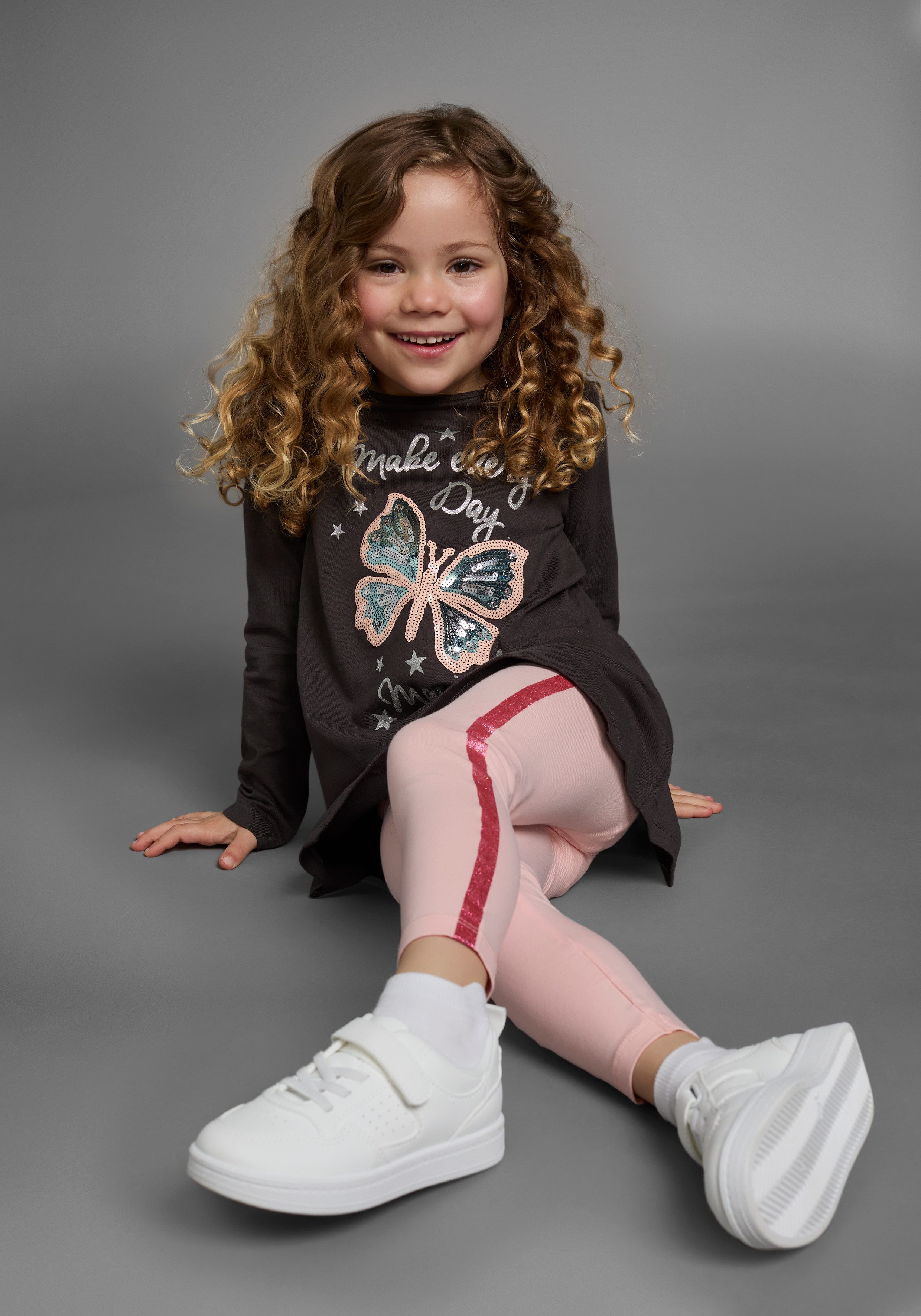 KIDSWORLD Shirt met lange mouwen & legging 2-delig set shirt + leggings met glinsterende details (set, 2-delig, 2)