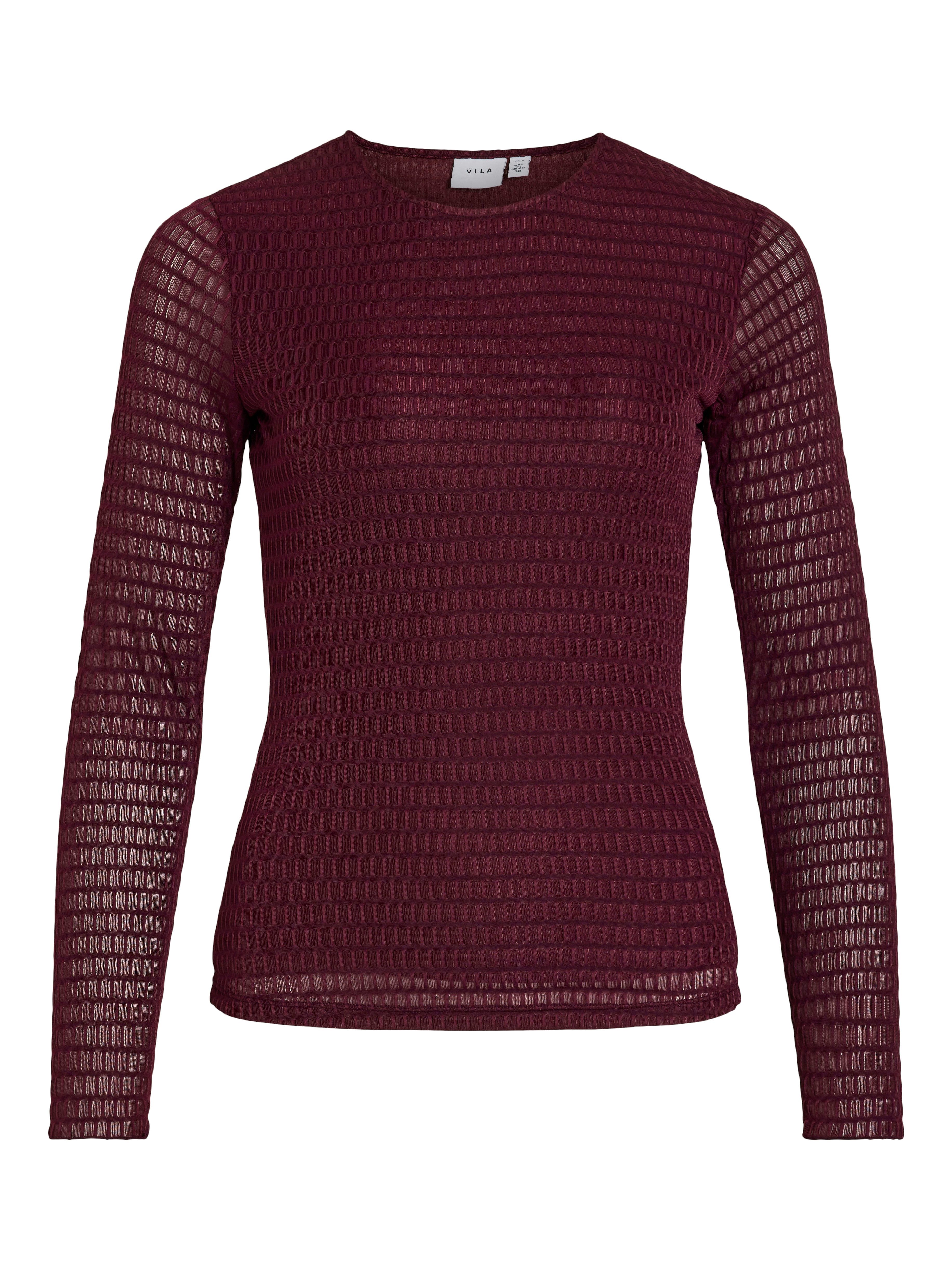Vila Shirt met lange mouwen VILARINE O-NECK L/S TOP - NOOS