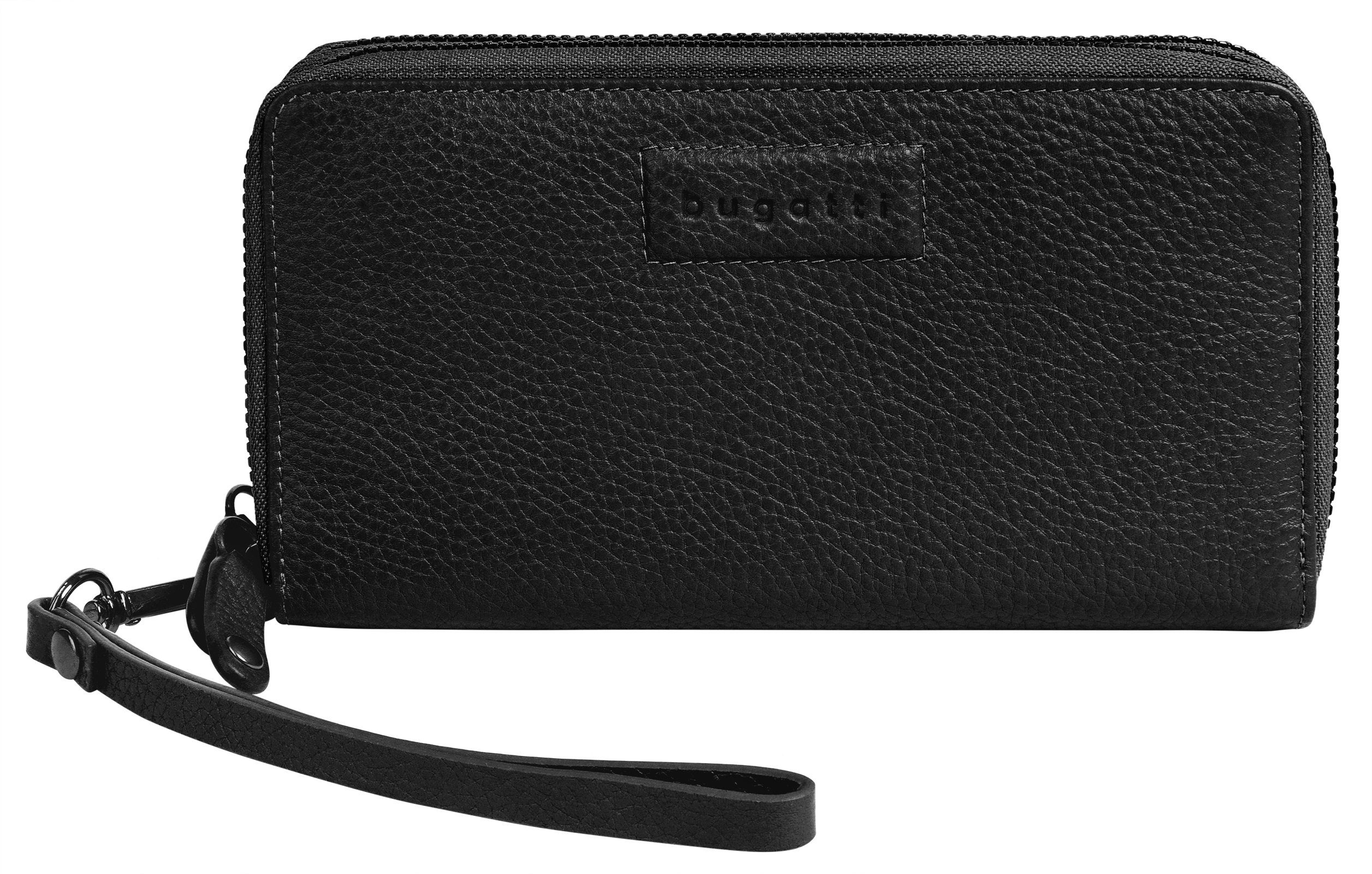 Bugatti Portemonnee Elsa echt leder unisex portemonnees maat 11 cm zwart