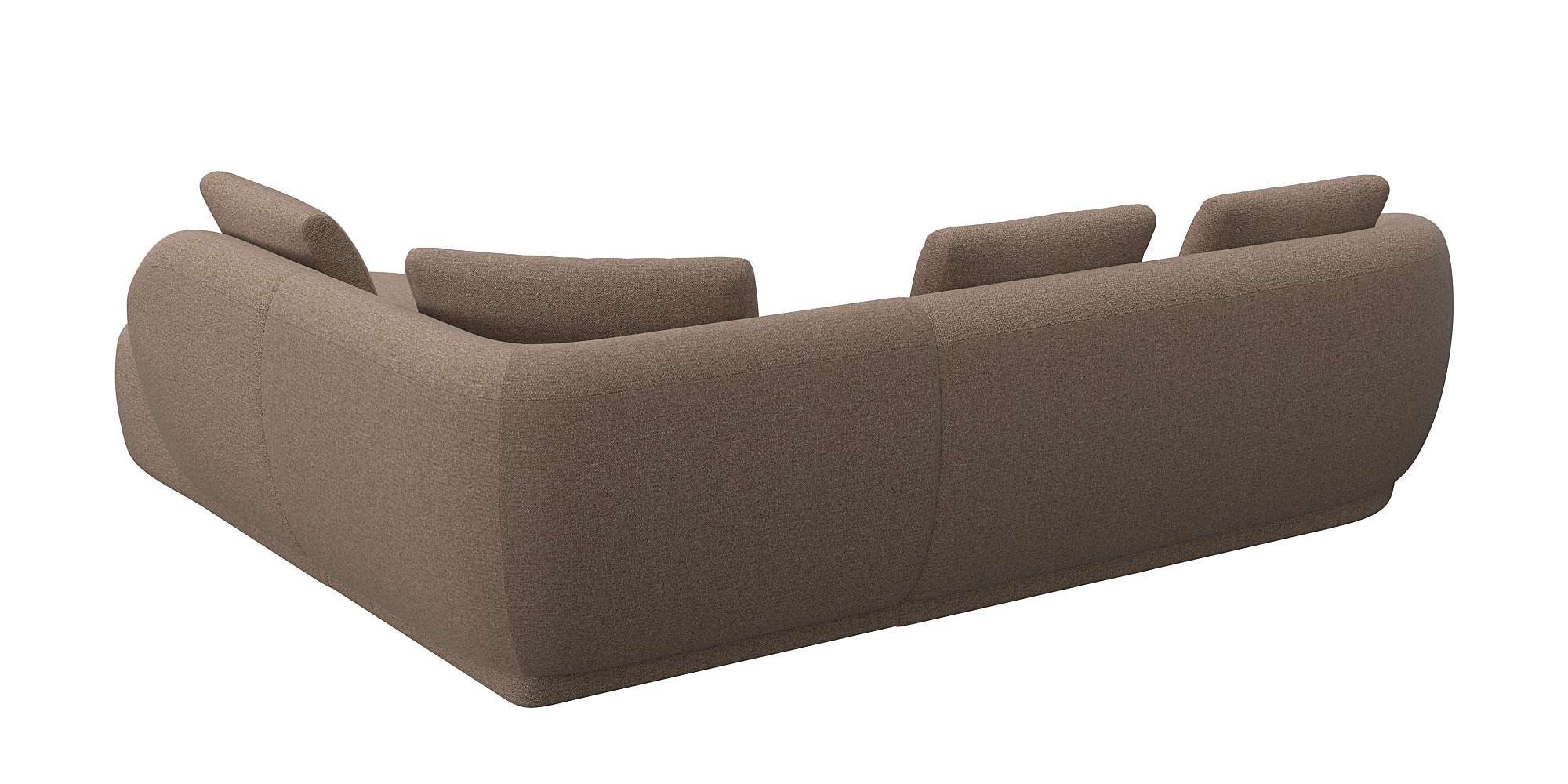 FLEXLUX Hoekbank Torino, rond, L-vorm, bankhoek met ottomane Modern, organisch bankontwerp, koudschuim, golfvering