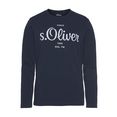 s.oliver shirt met lange mouwen met tekstprint blauw
