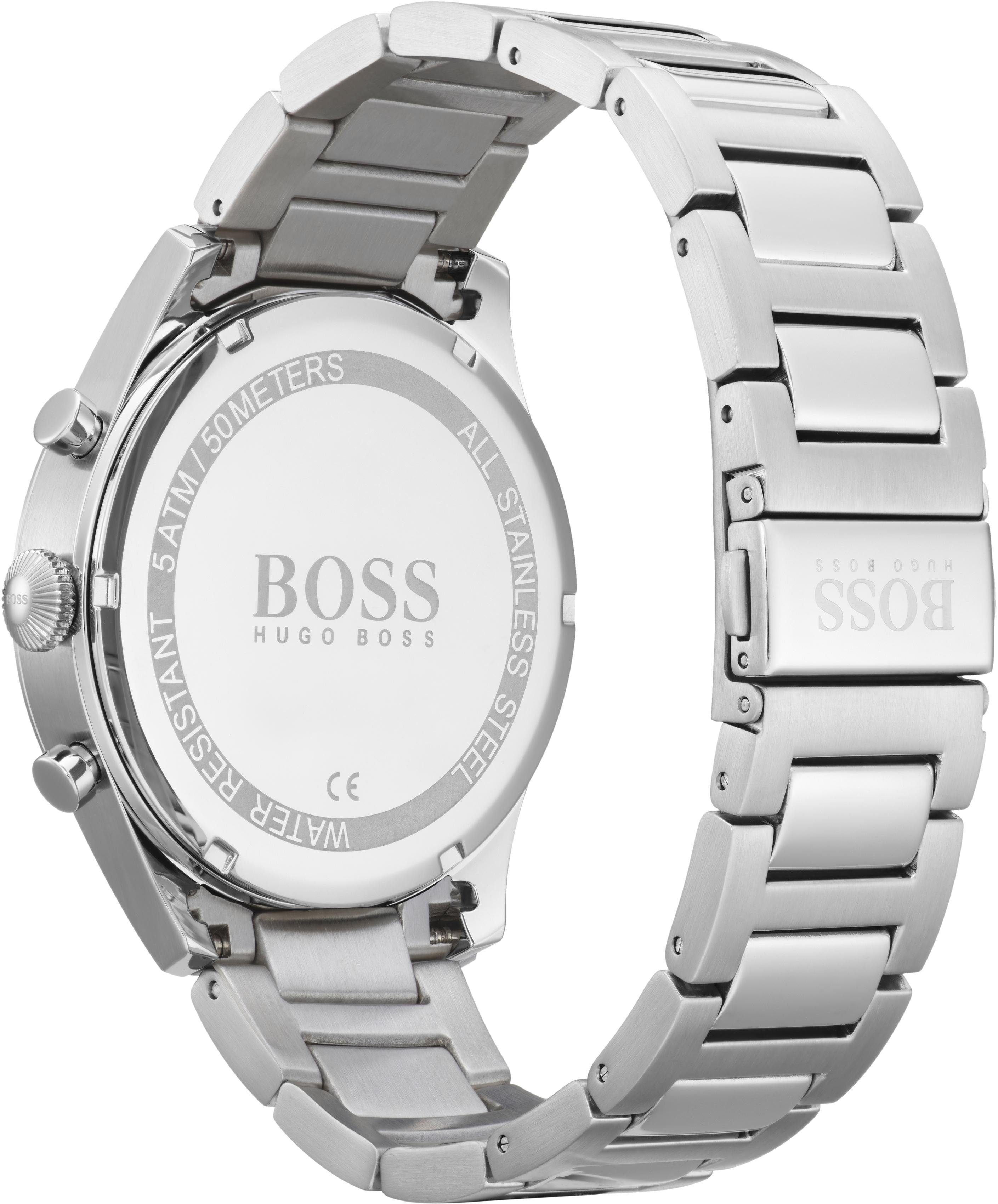 Boss Chronograaf Pioneer Quartzhorloge, herenhorloge, horloge, stopwatchfunctie, roestvrijstalen band