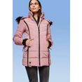 alpenblitz winterjack pistenglueck hoogwaardige gewatteerde jas met volumineuze capuchon van imitatiebont roze