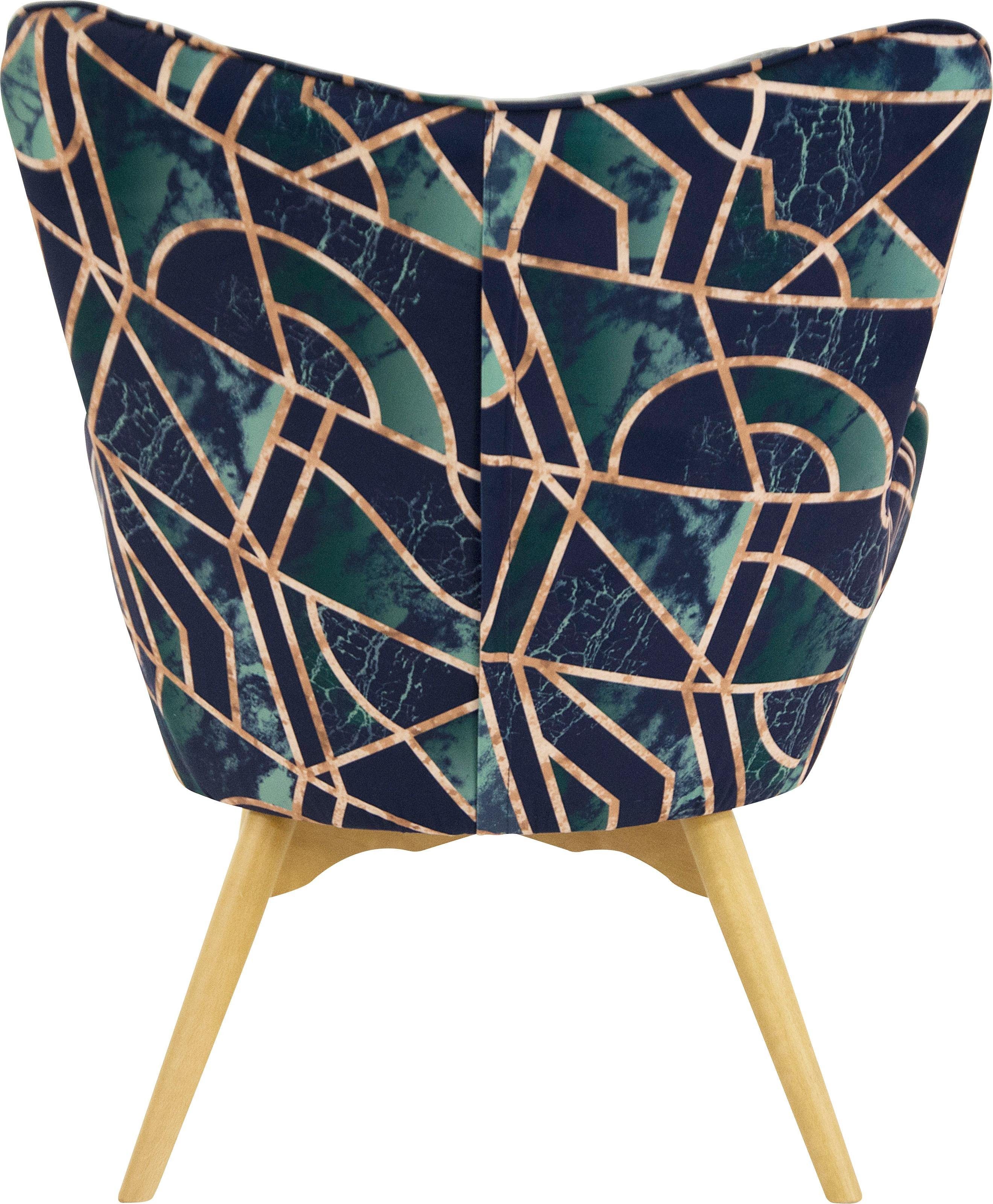 INOSIGN Fauteuil Duke print Ruitstructuurmotief op de zitting en deco-stof aan de achterkant