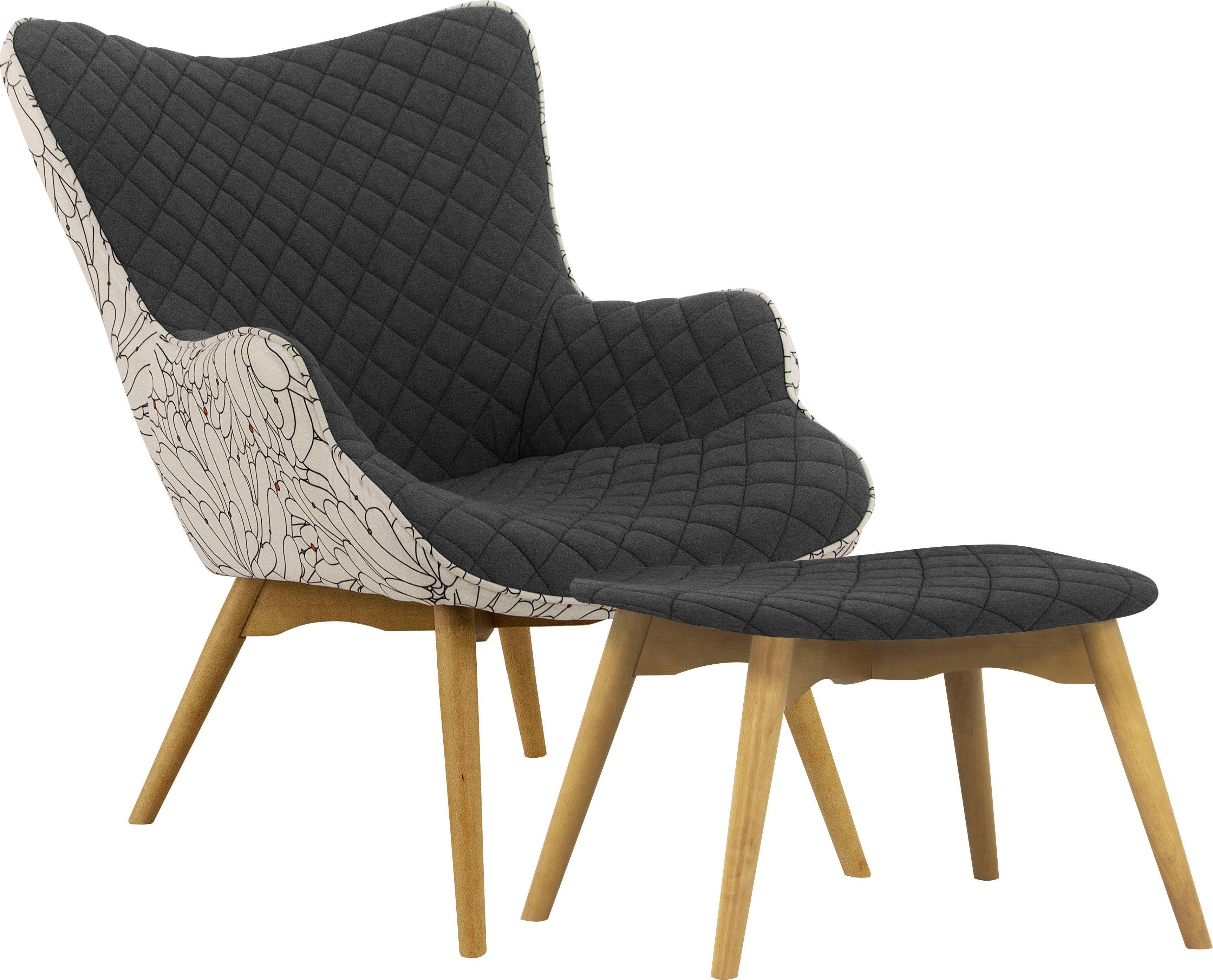 INOSIGN Fauteuil Duke print Ruitstructuurmotief op de zitting en deco-stof aan de achterkant