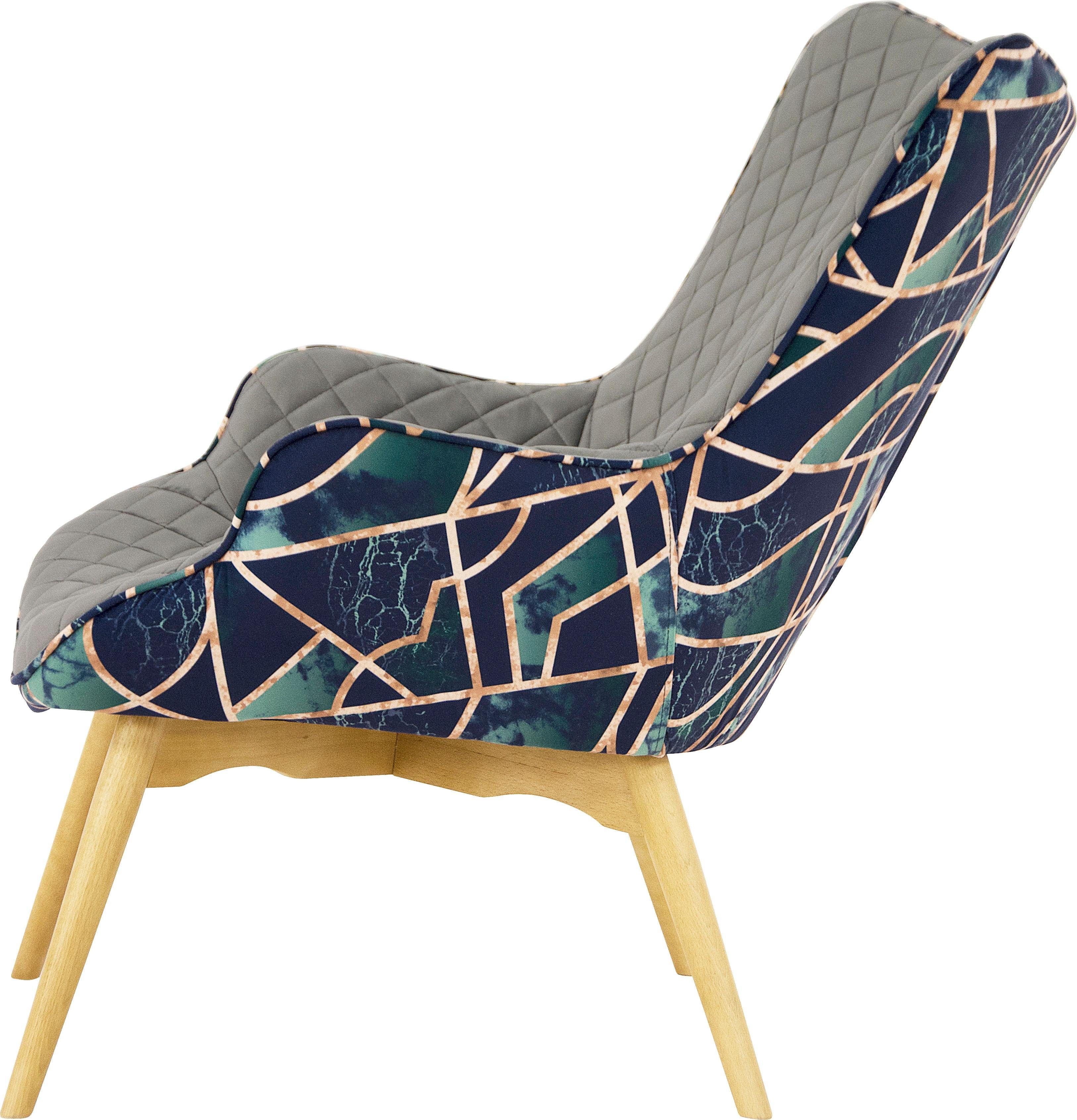 INOSIGN Fauteuil Duke print Ruitstructuurmotief op de zitting en deco-stof aan de achterkant