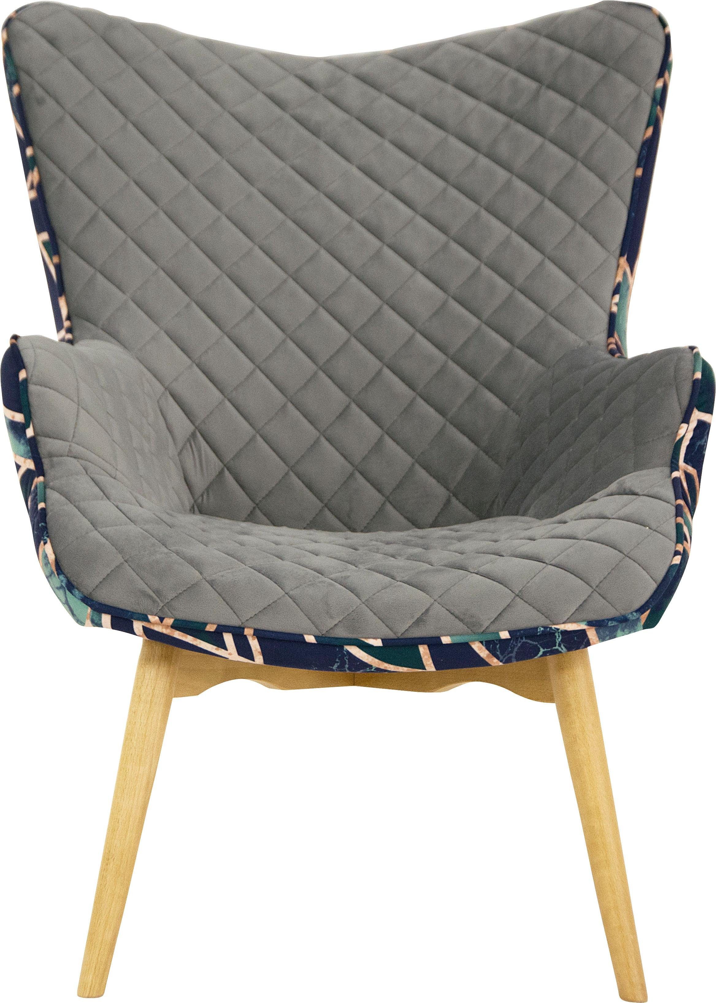 INOSIGN Fauteuil Duke print Ruitstructuurmotief op de zitting en deco-stof aan de achterkant