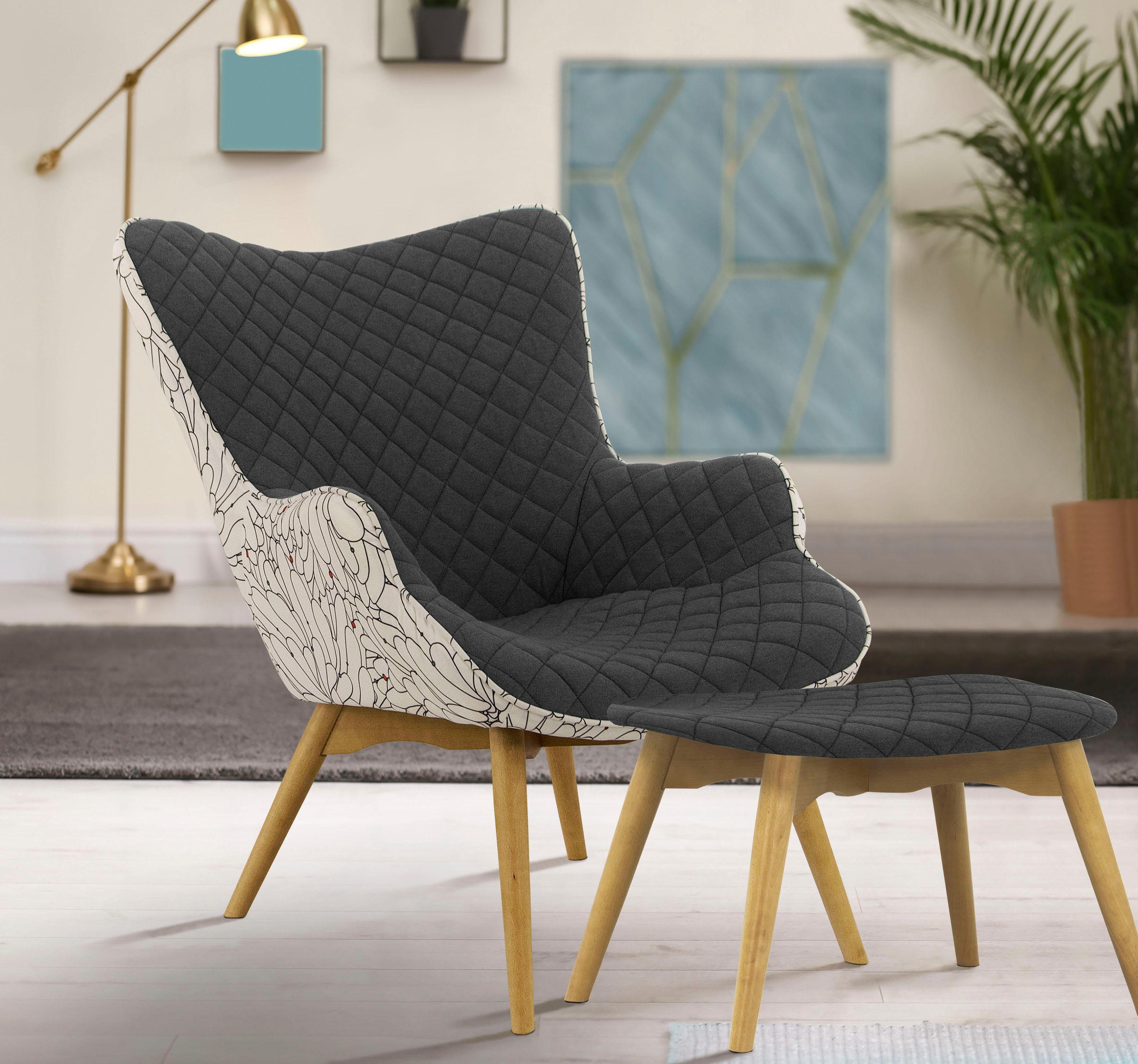 INOSIGN Fauteuil Duke print Ruitstructuurmotief op de zitting en deco-stof aan de achterkant