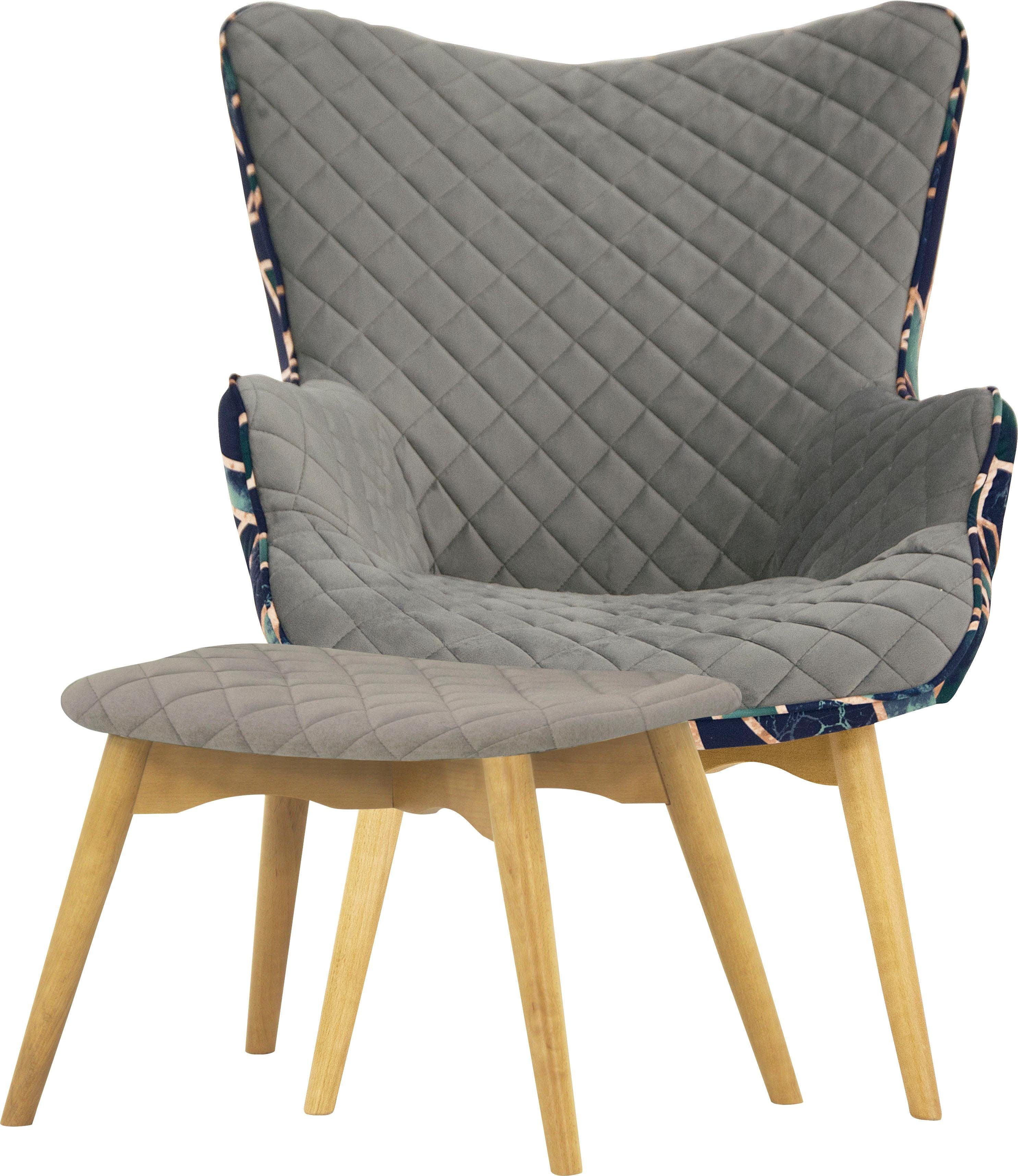 INOSIGN Fauteuil Duke print Ruitstructuurmotief op de zitting en deco-stof aan de achterkant