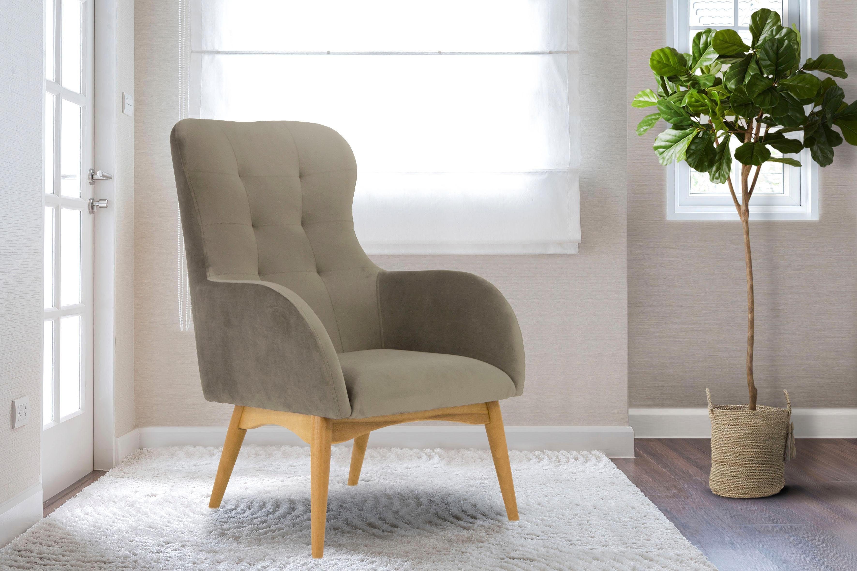 Home affaire Fauteuil Leonarda fijne quilten in de rug fauteuils beige