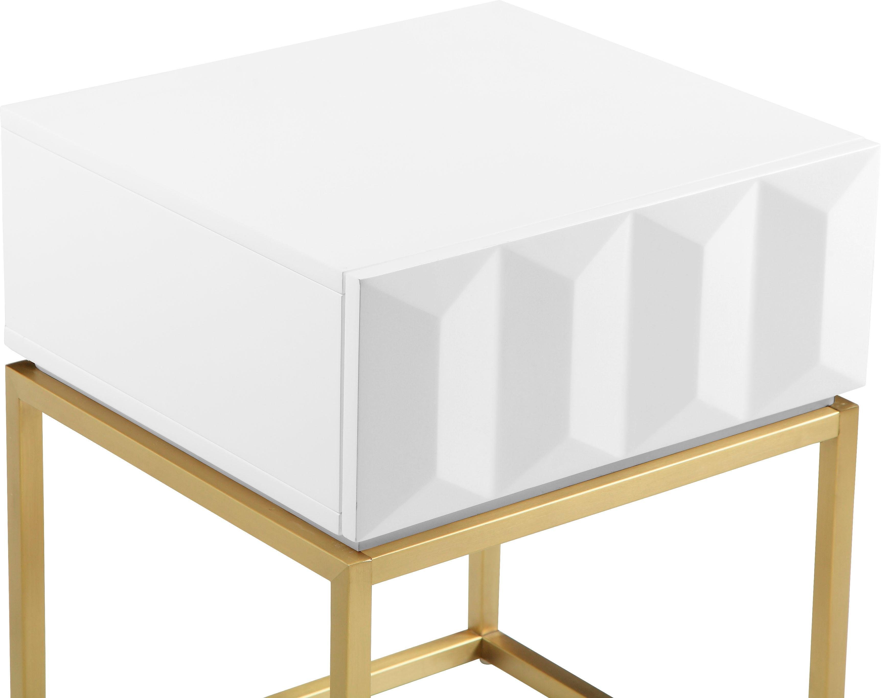 Leonique Bijzettafel Alais, TOPSELLER!, OTTOs keuze in 3d-look, goudkleurig, metalen montuur, ook als nachtkastje te gebruiken