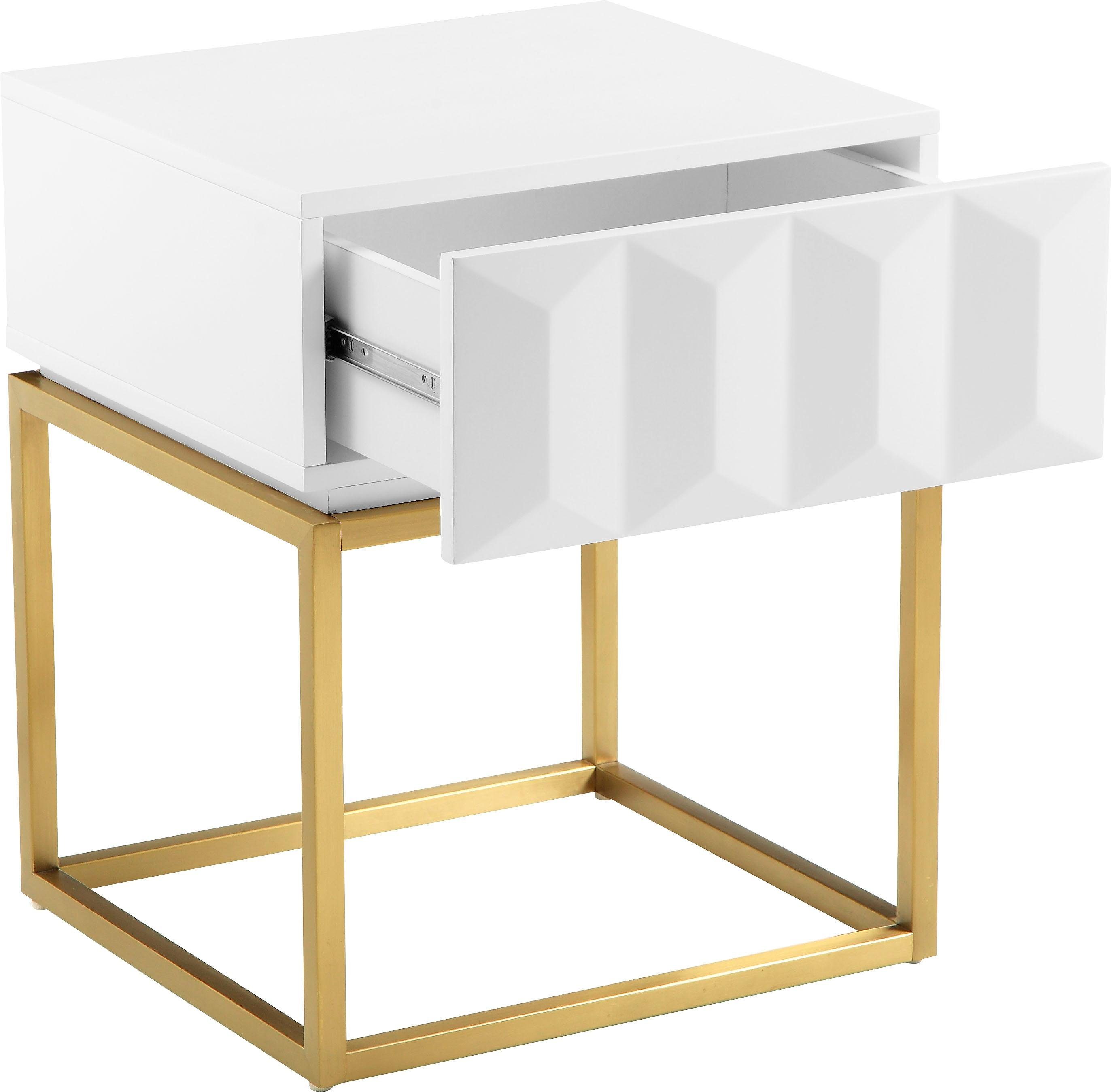 Leonique Bijzettafel Alais, TOPSELLER!, OTTOs keuze in 3d-look, goudkleurig, metalen montuur, ook als nachtkastje te gebruiken