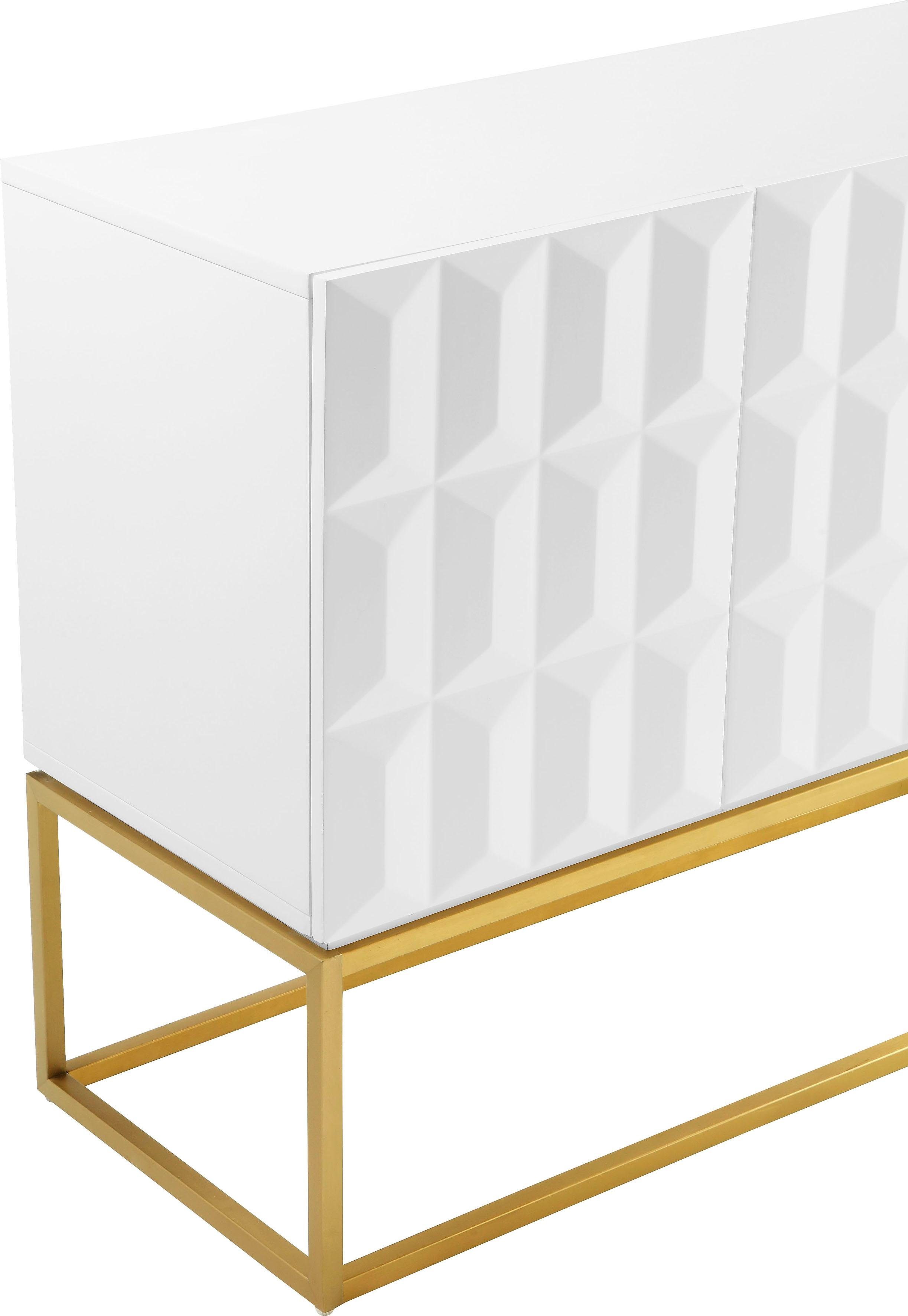 Leonique Dressoir Alais in 3d-look, met veel bergruimte en goudkleurig metalen frame