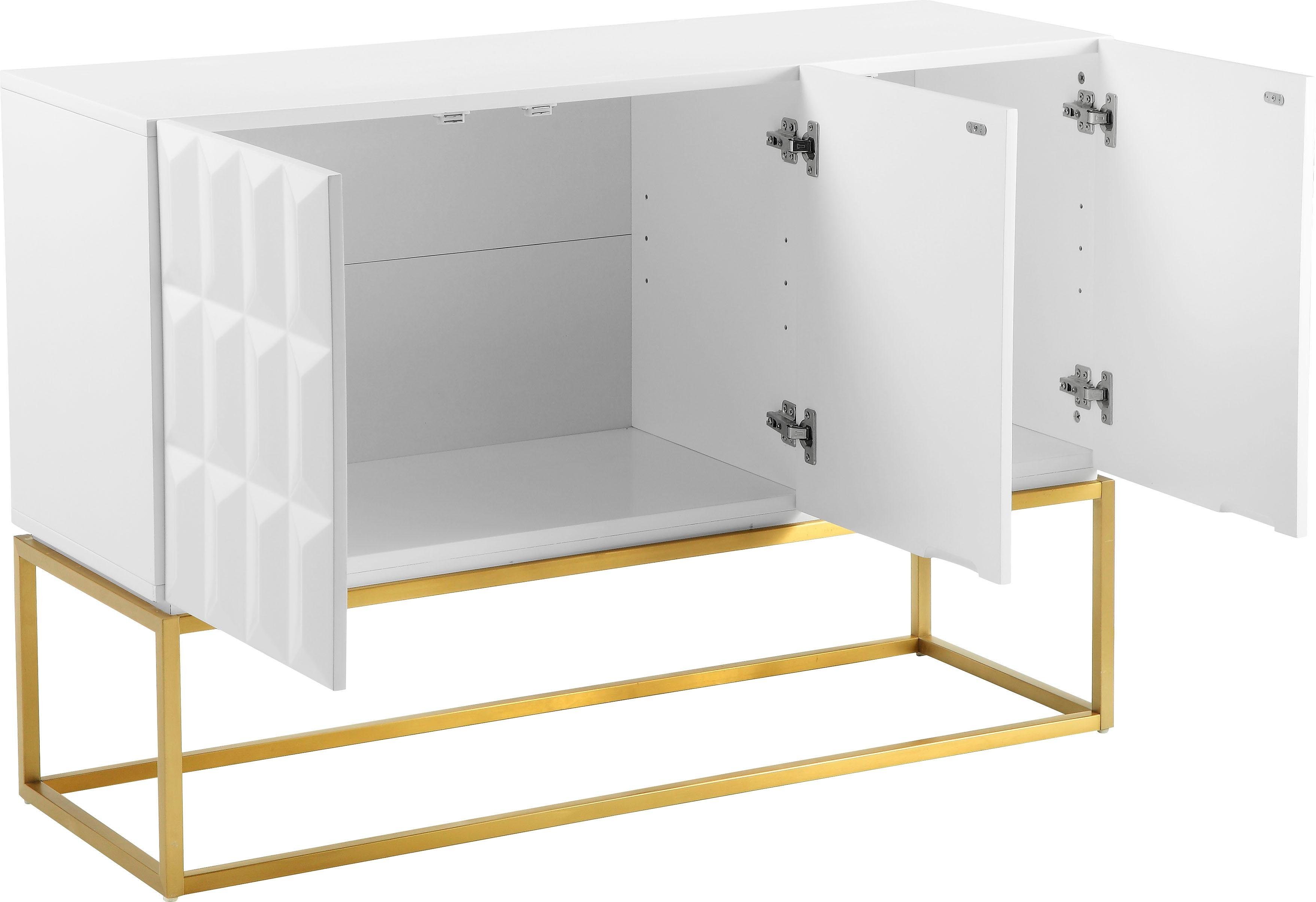 Leonique Dressoir Alais in 3d-look, met veel bergruimte en goudkleurig metalen frame