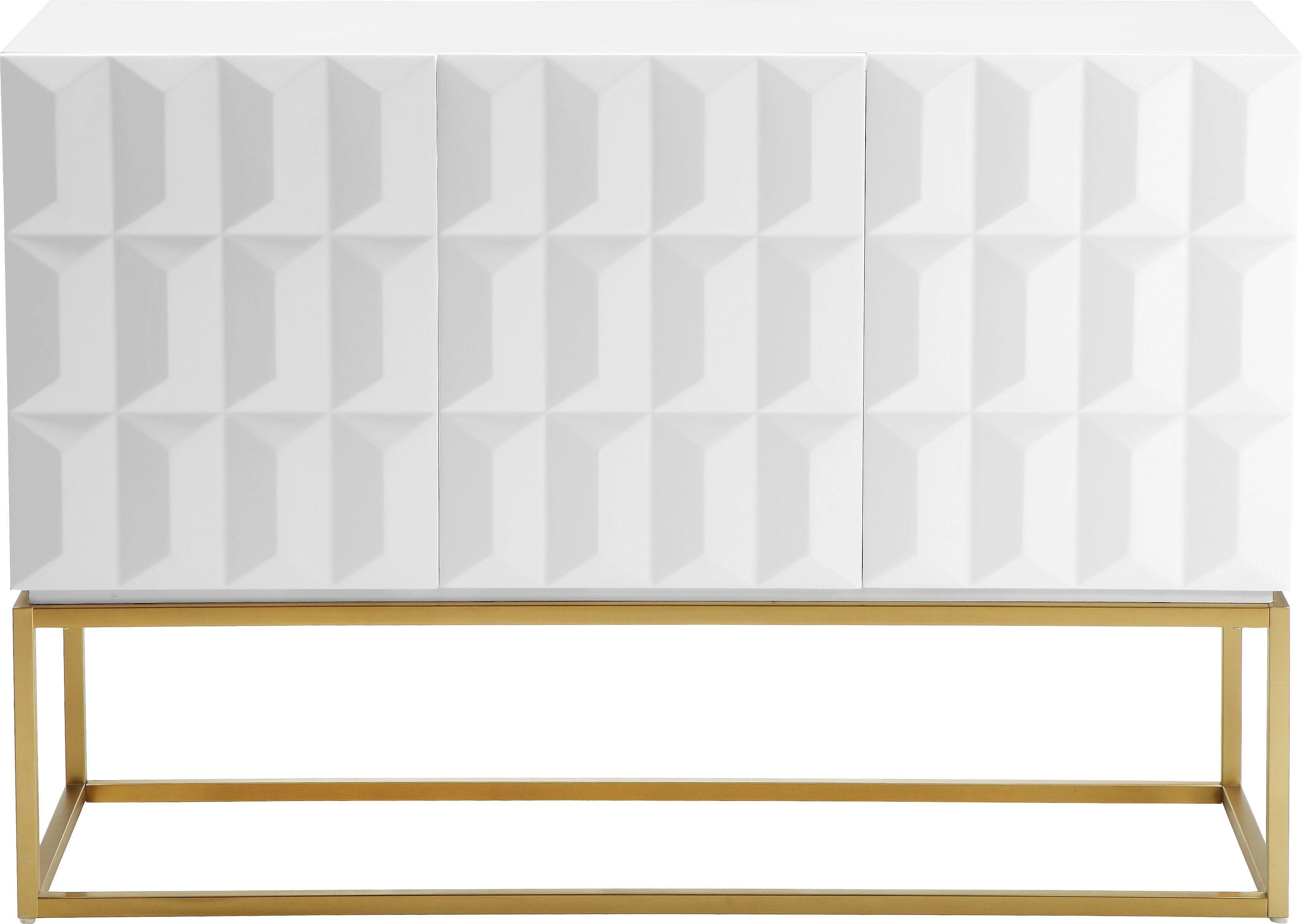 Leonique Dressoir Alais in 3d-look, met veel bergruimte en goudkleurig metalen frame