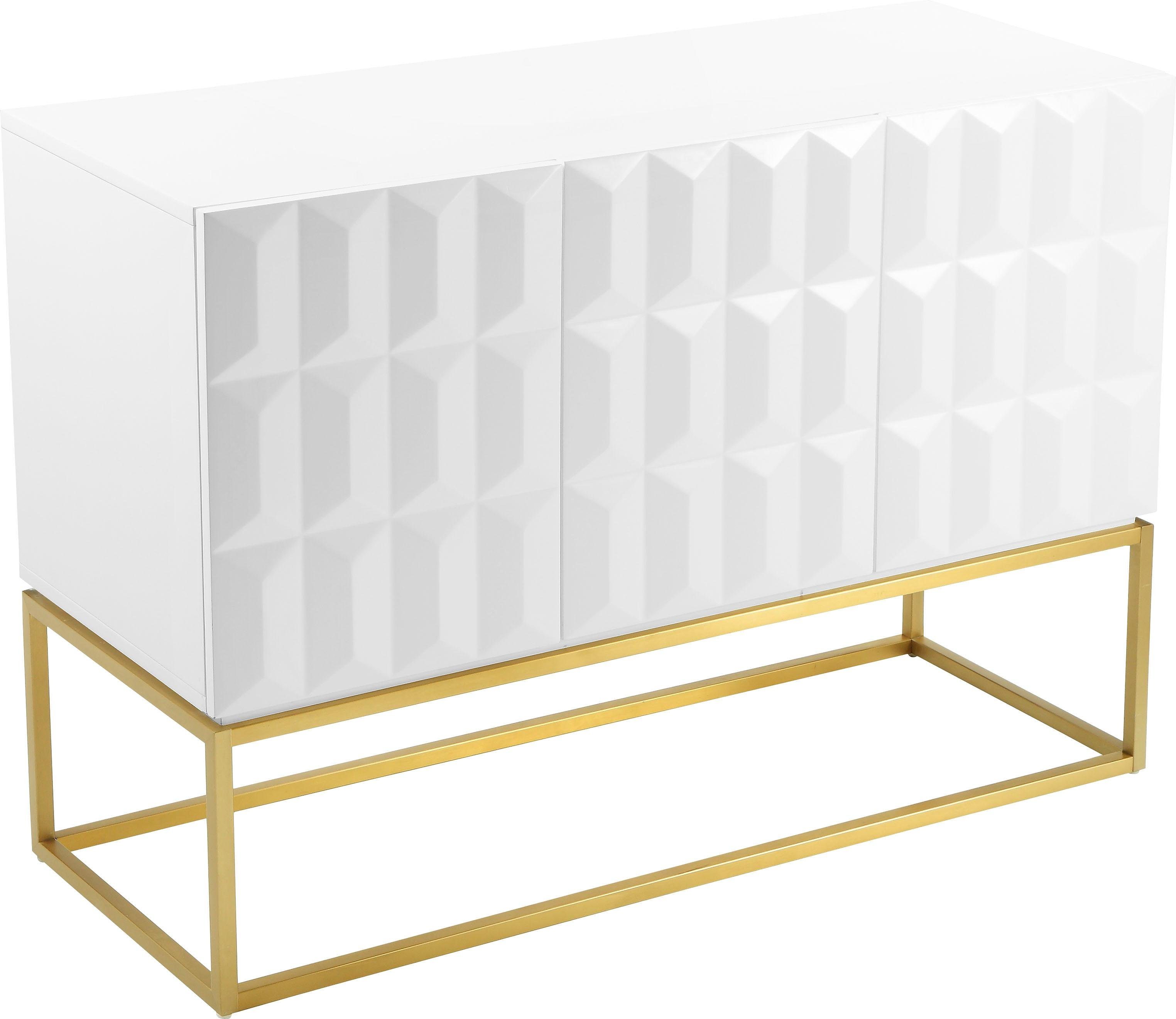 Leonique Dressoir Alais in 3d-look, met veel bergruimte en goudkleurig metalen frame