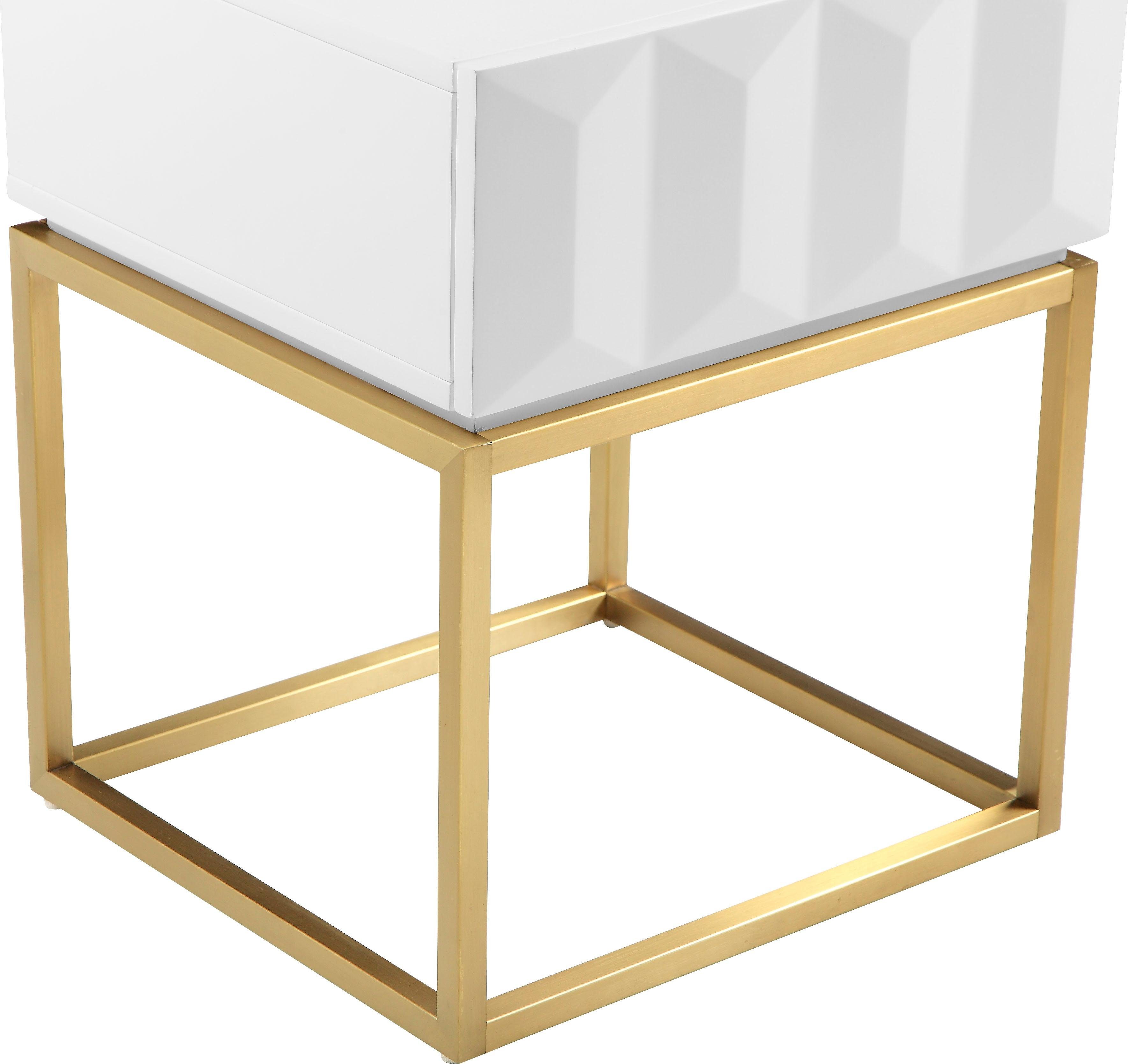Leonique Bijzettafel Alais, TOPSELLER!, OTTOs keuze in 3d-look, goudkleurig, metalen montuur, ook als nachtkastje te gebruiken